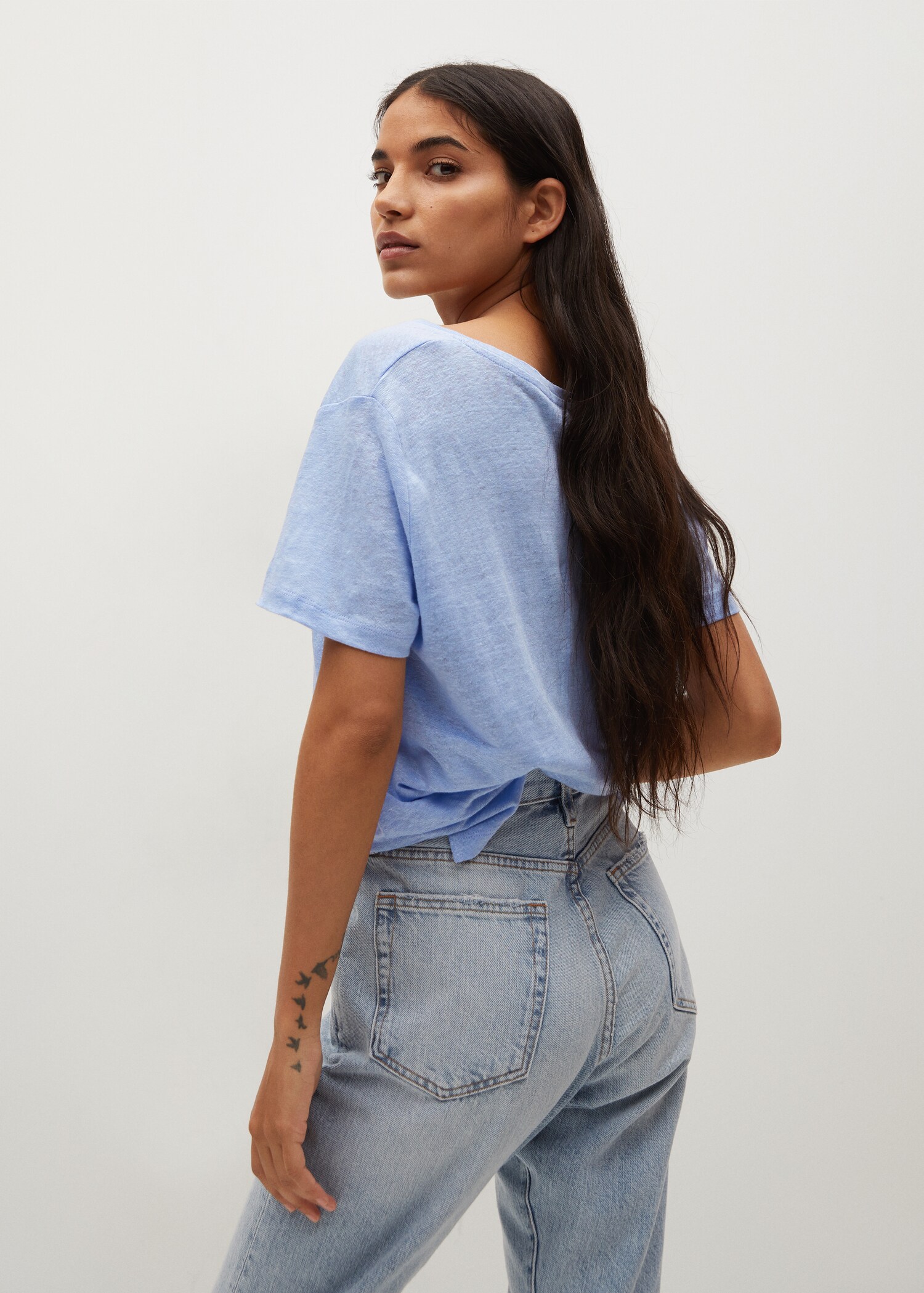 100% linen t-shirt - Reverse of the article