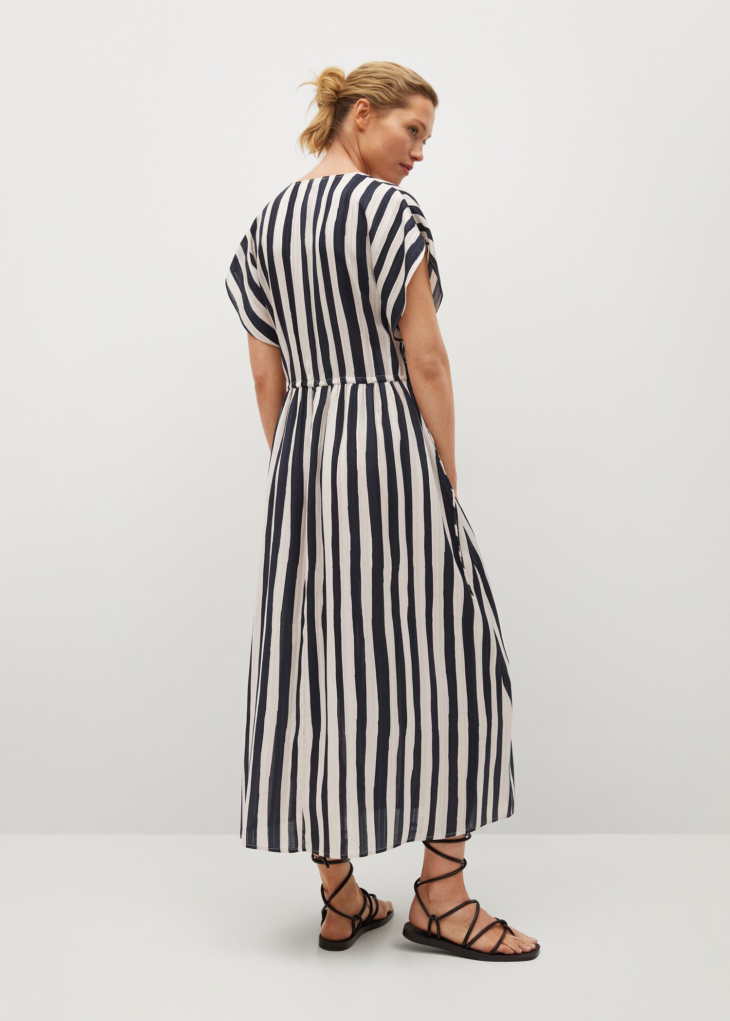 Striped flared dress - Reverse of the article