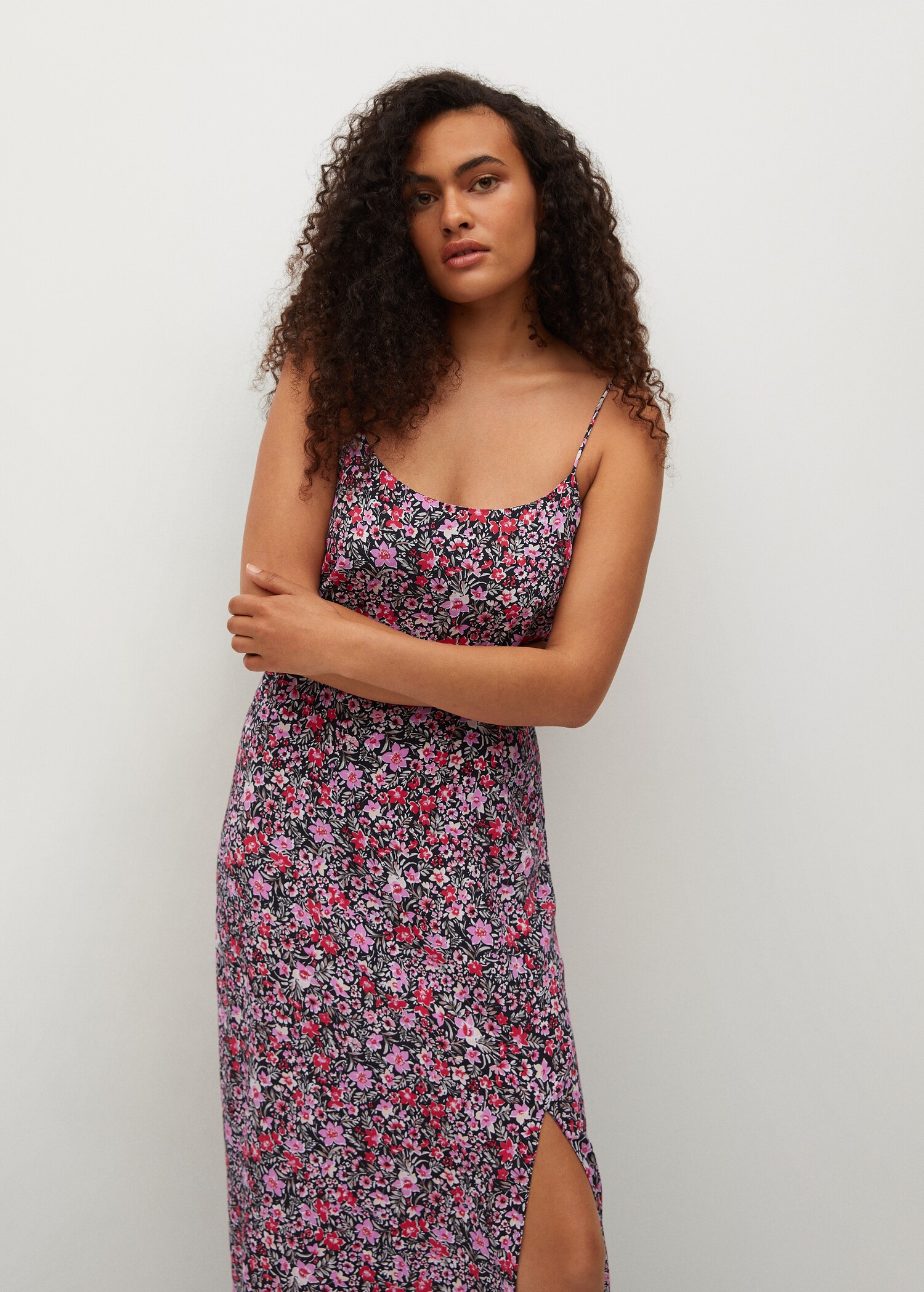 Vestido lencero estampado - Plano medio