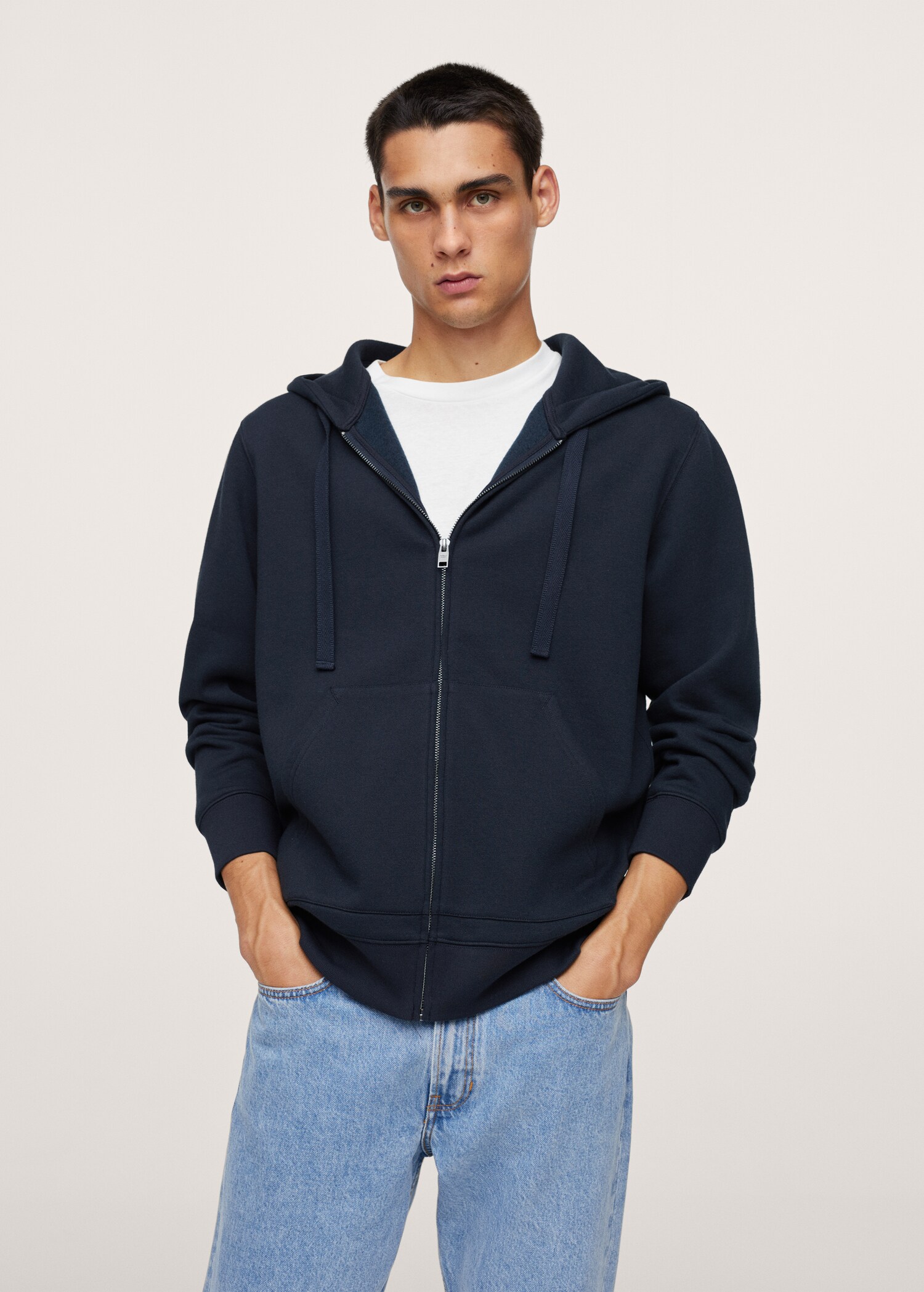 Sudadera algodón cremallera - Plano medio