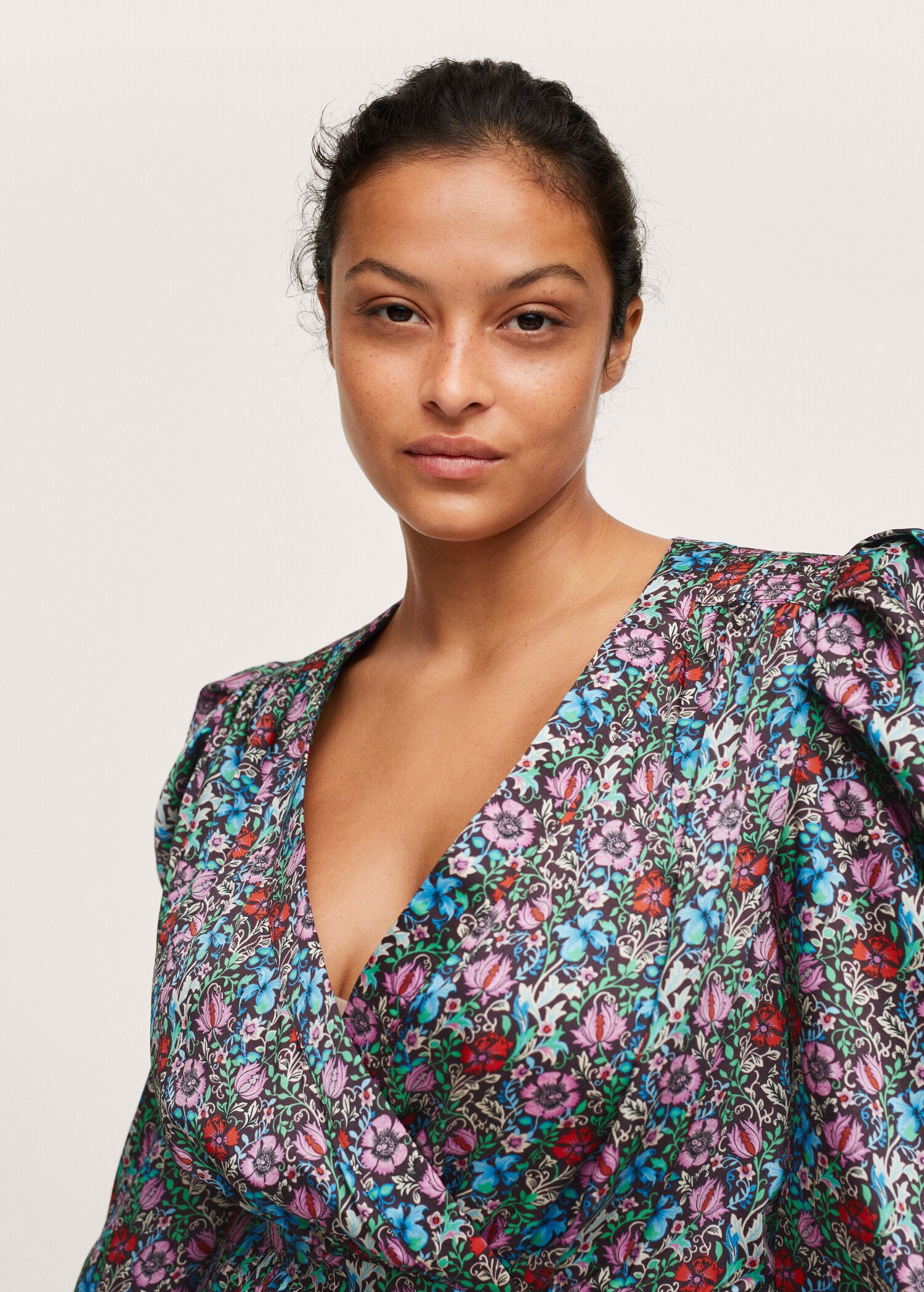Vestido manga abullonada floral - Detalle del artículo 2