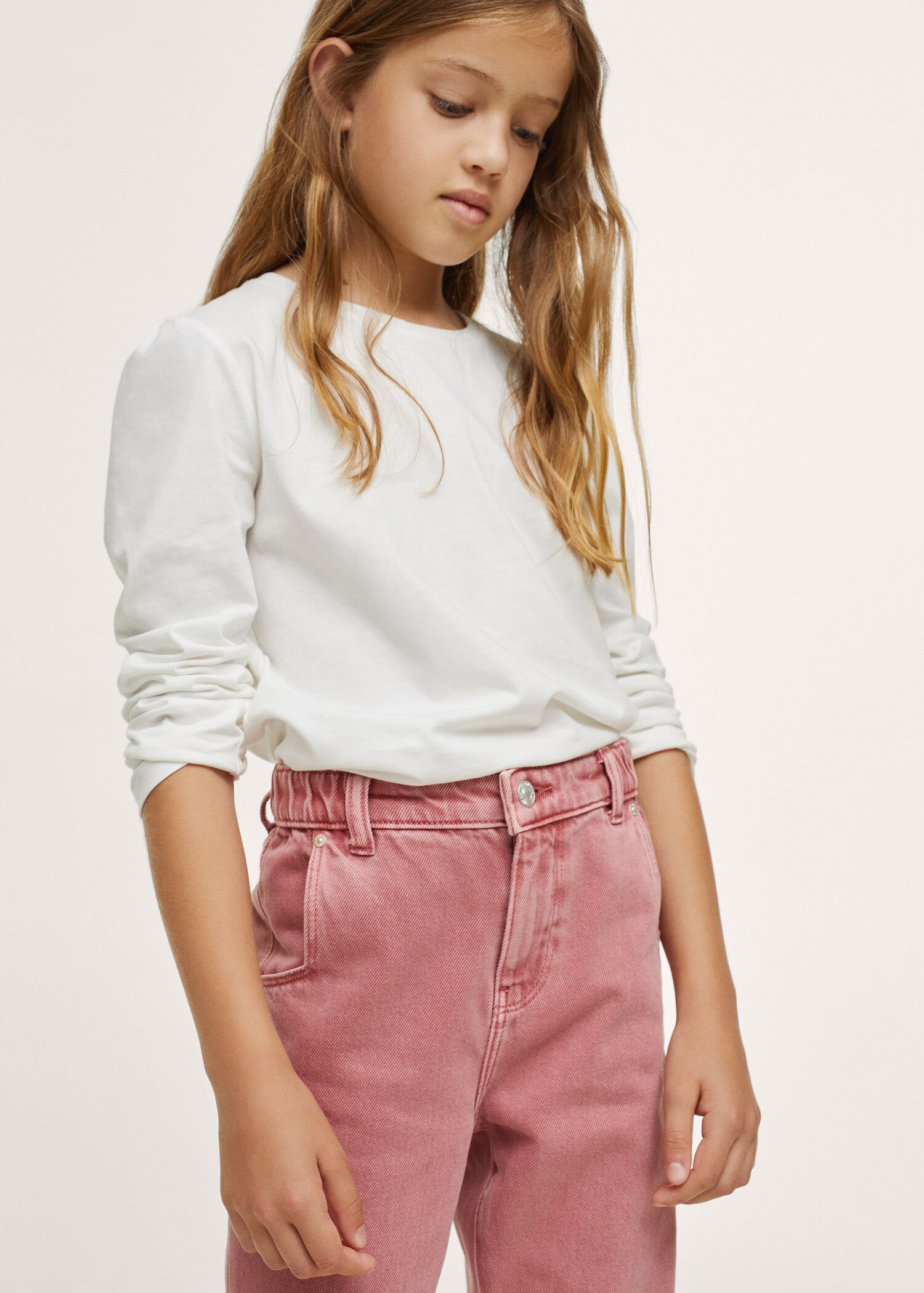 Jeans slouchy tiro medio - Plano medio