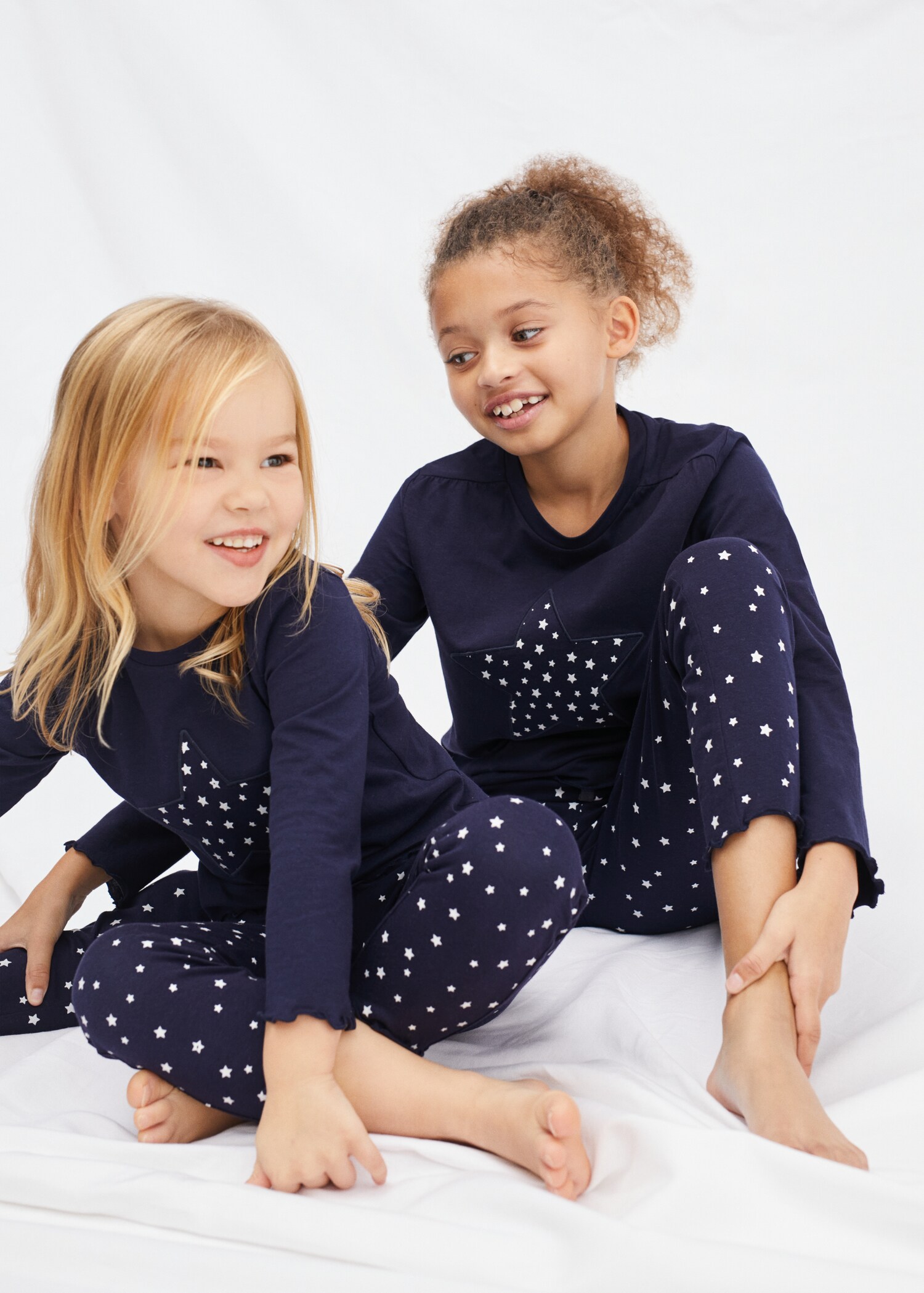 Pijama largo algodón estampado  - Plano medio