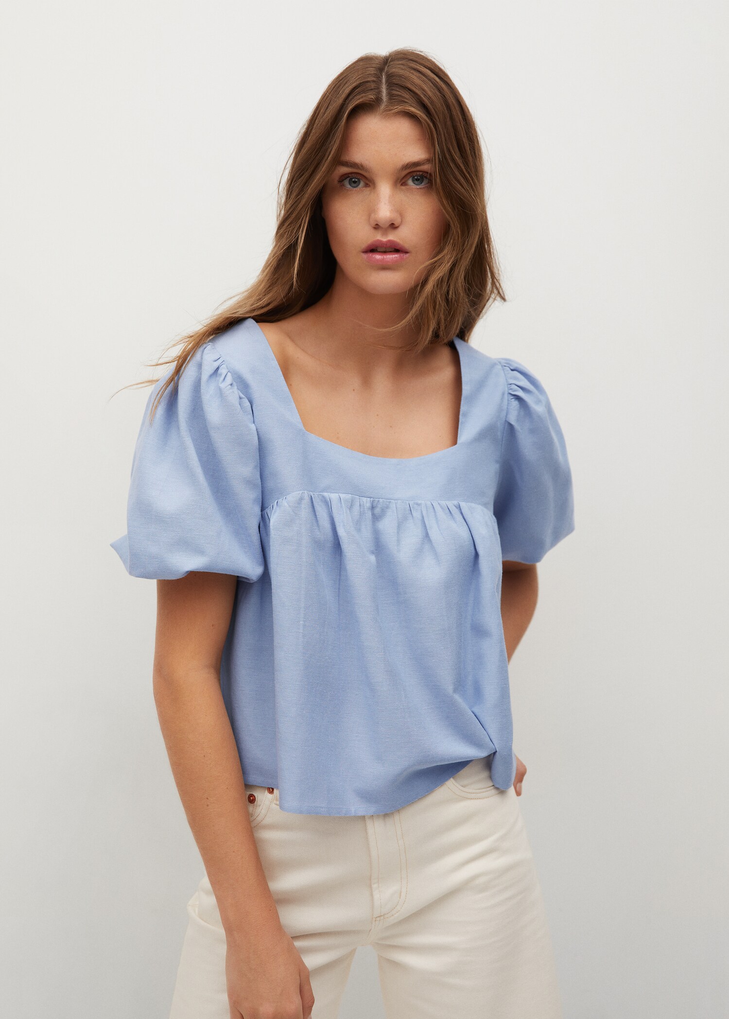 Blusa crop algodón - Plano medio
