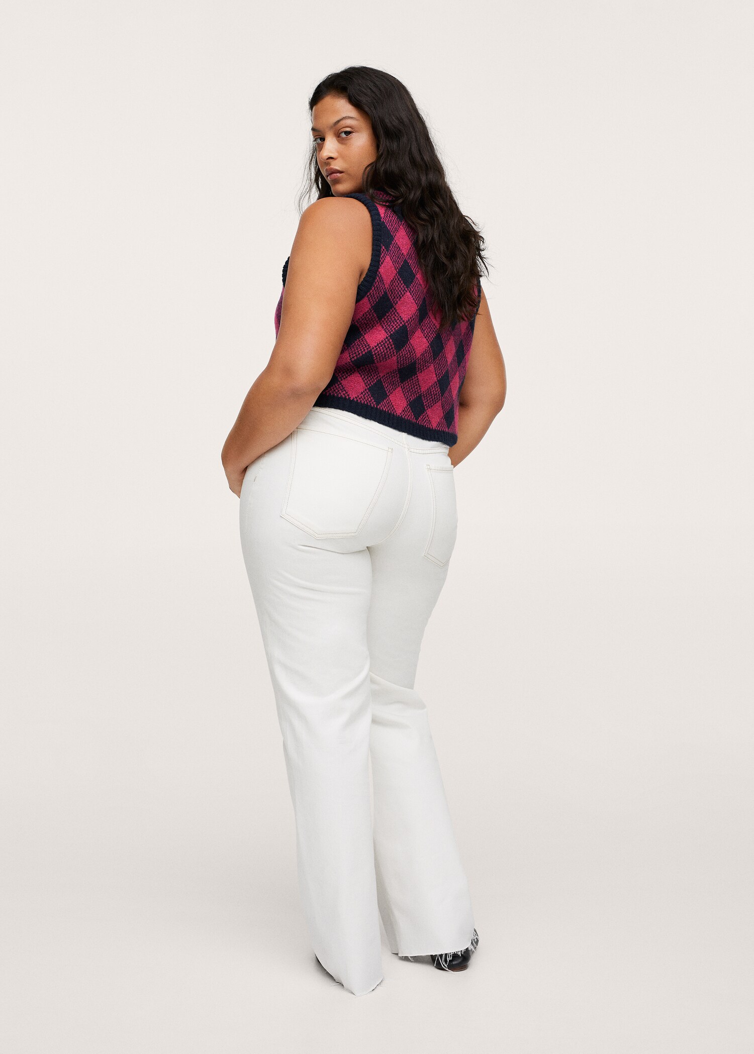 Knitted gilet with print - Reverse of the article