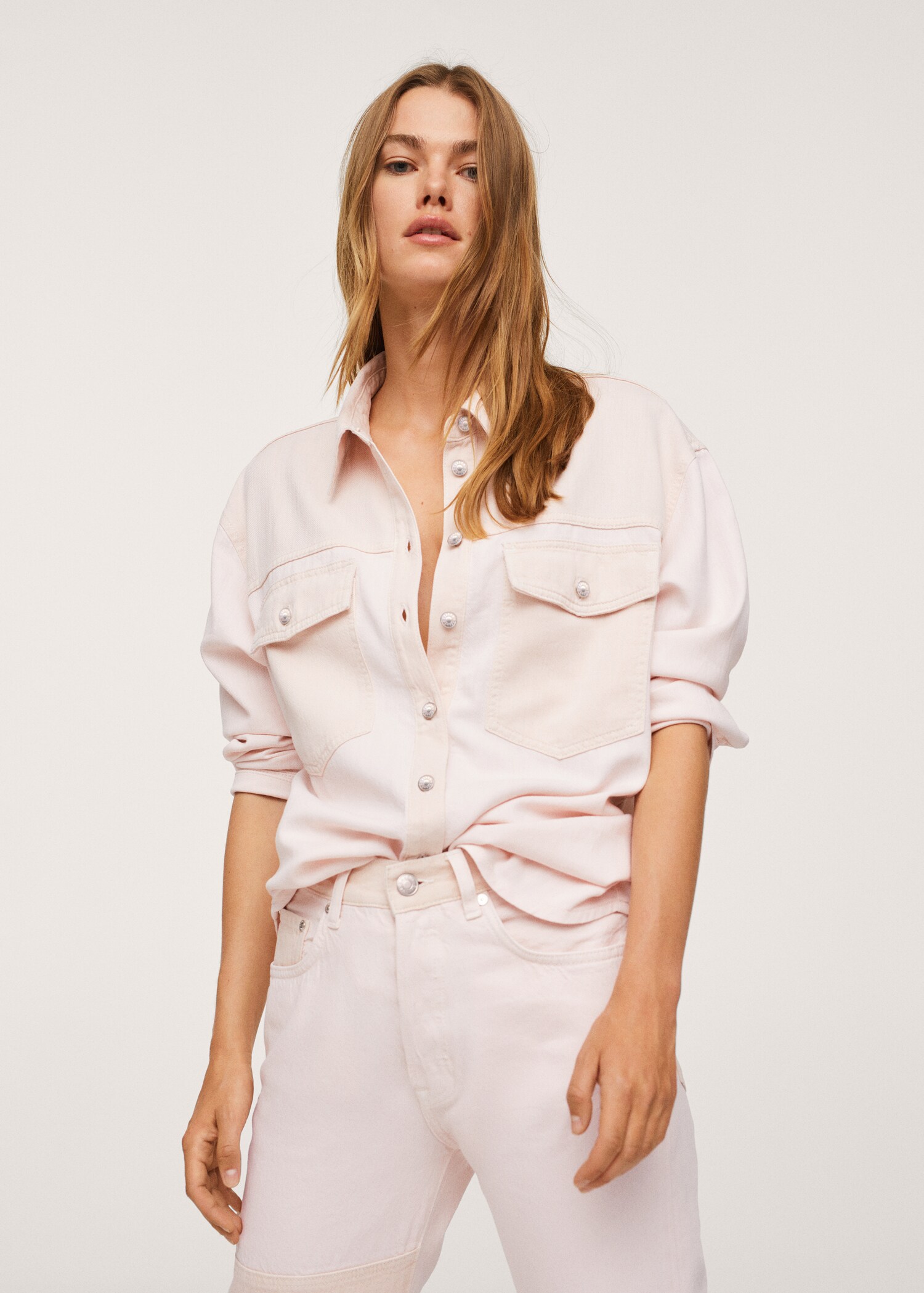 Contrasted pocketed shirt - Medium plane