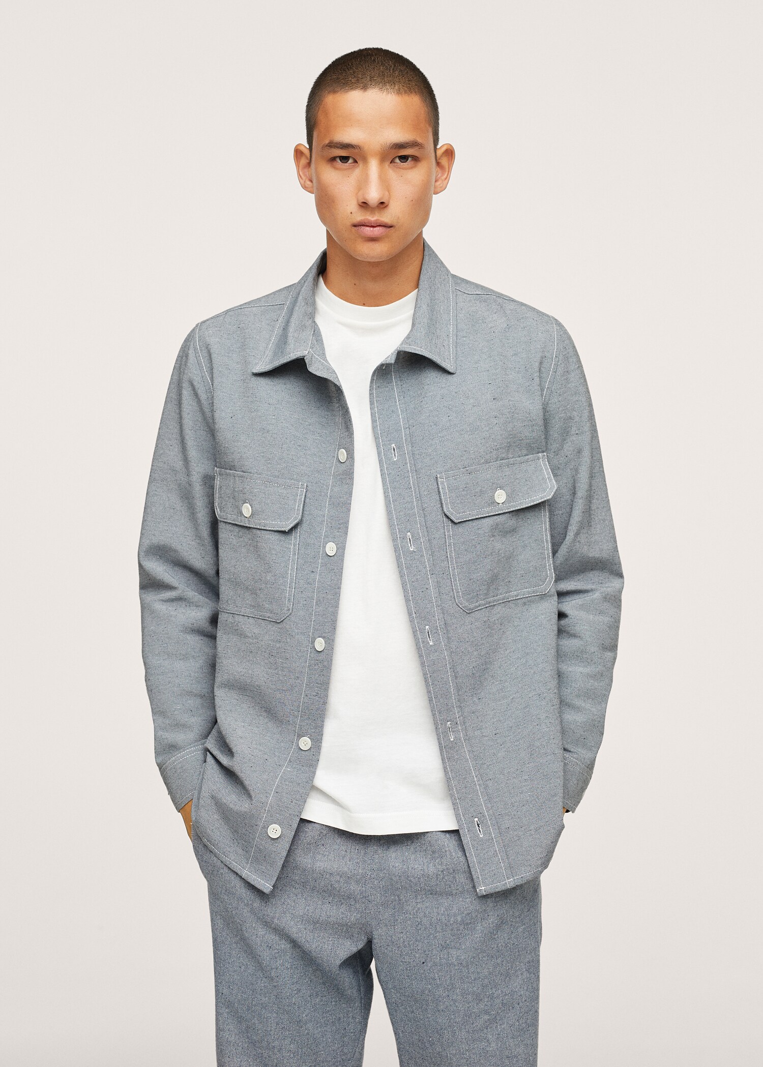 Sobrecamisa tejido reciclado - Plano medio