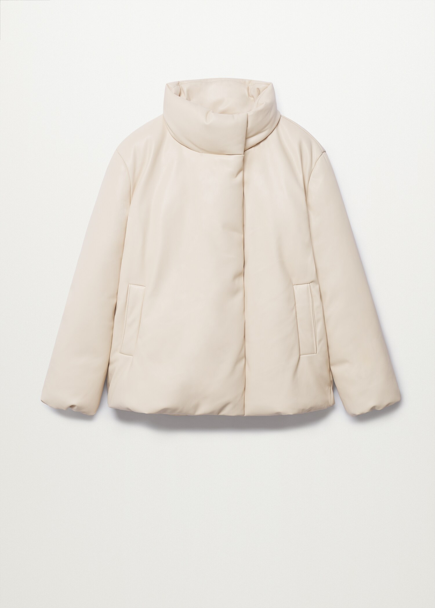 Prošívaný anorak s koženým efektem - Zboží bez modelu