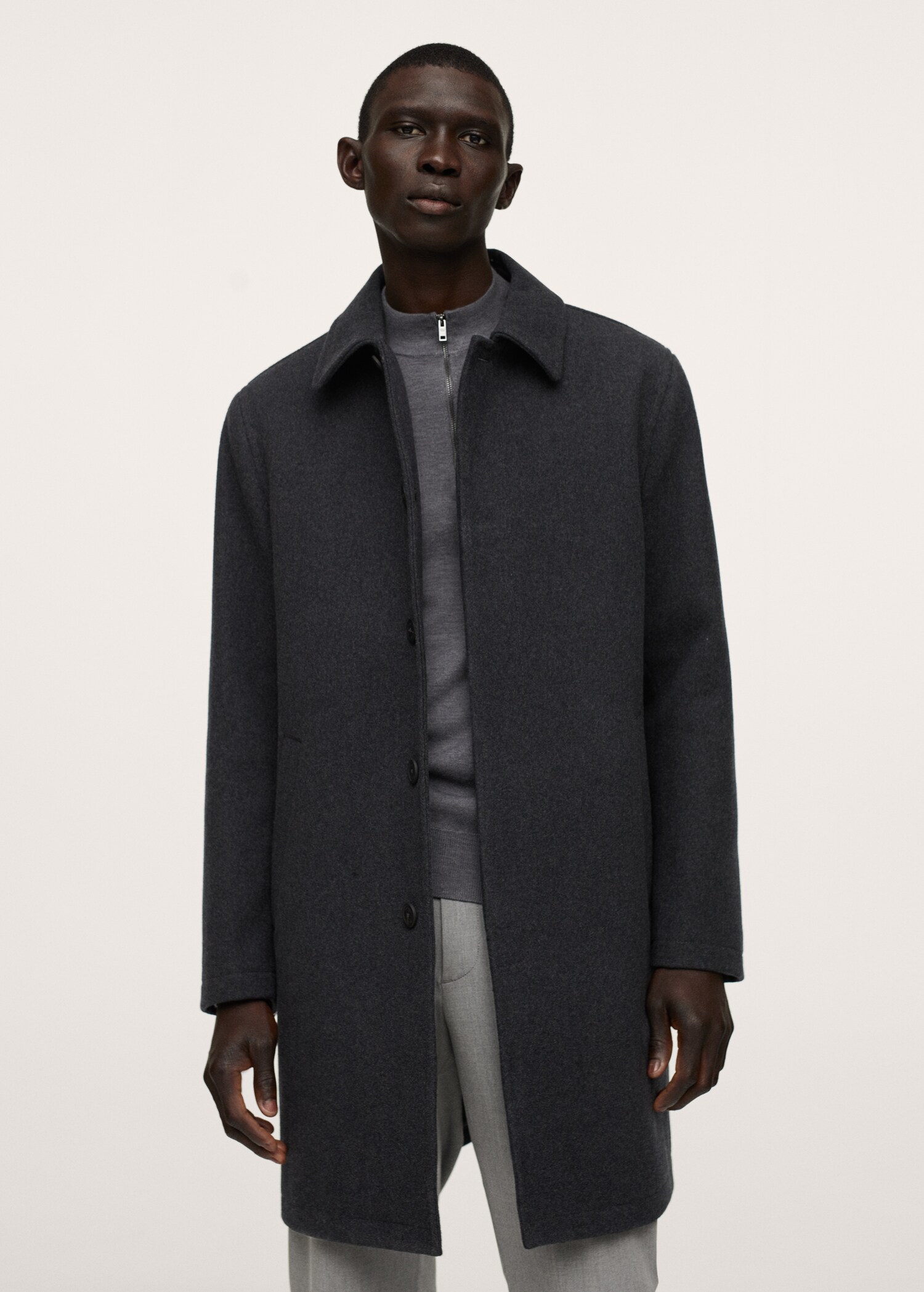 Water-repellent wool coat - Medium plane