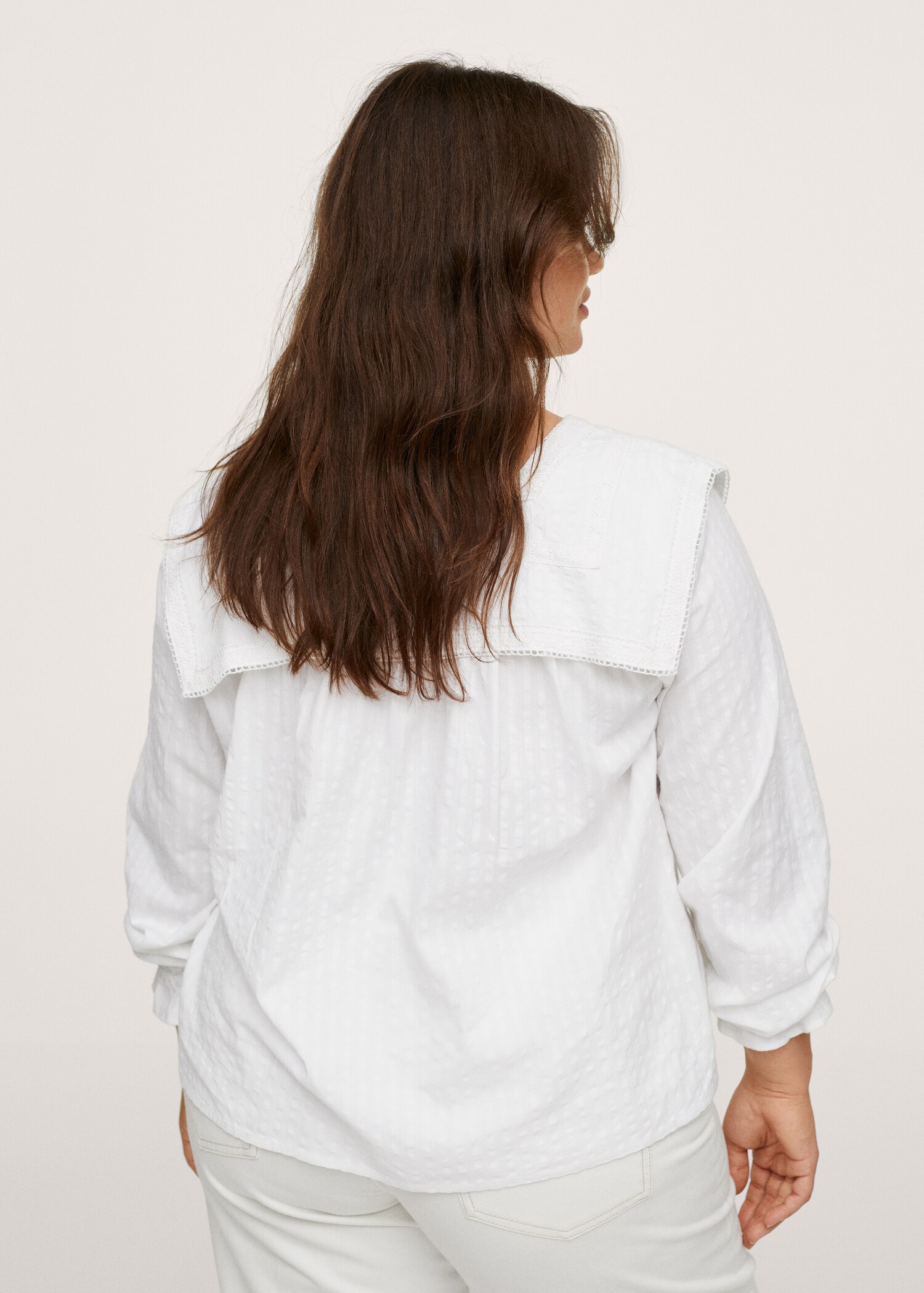 Textured cotton blouse - Reverse of the article