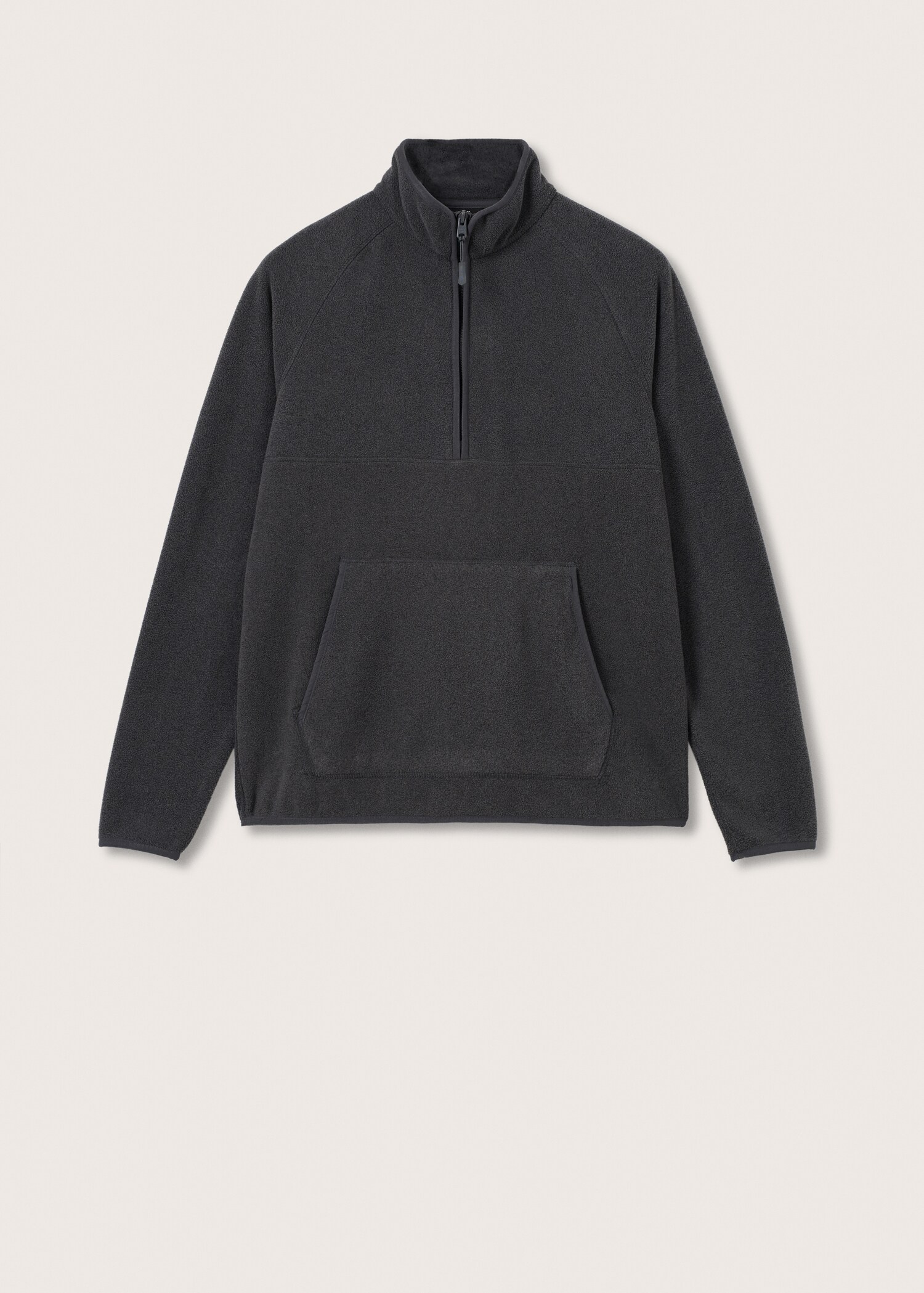 Zip-neck fleece sweatshirt - Article without model
