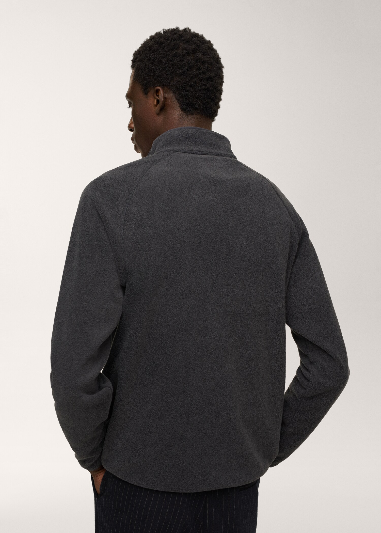 Zip-neck fleece sweatshirt - Reverse of the article