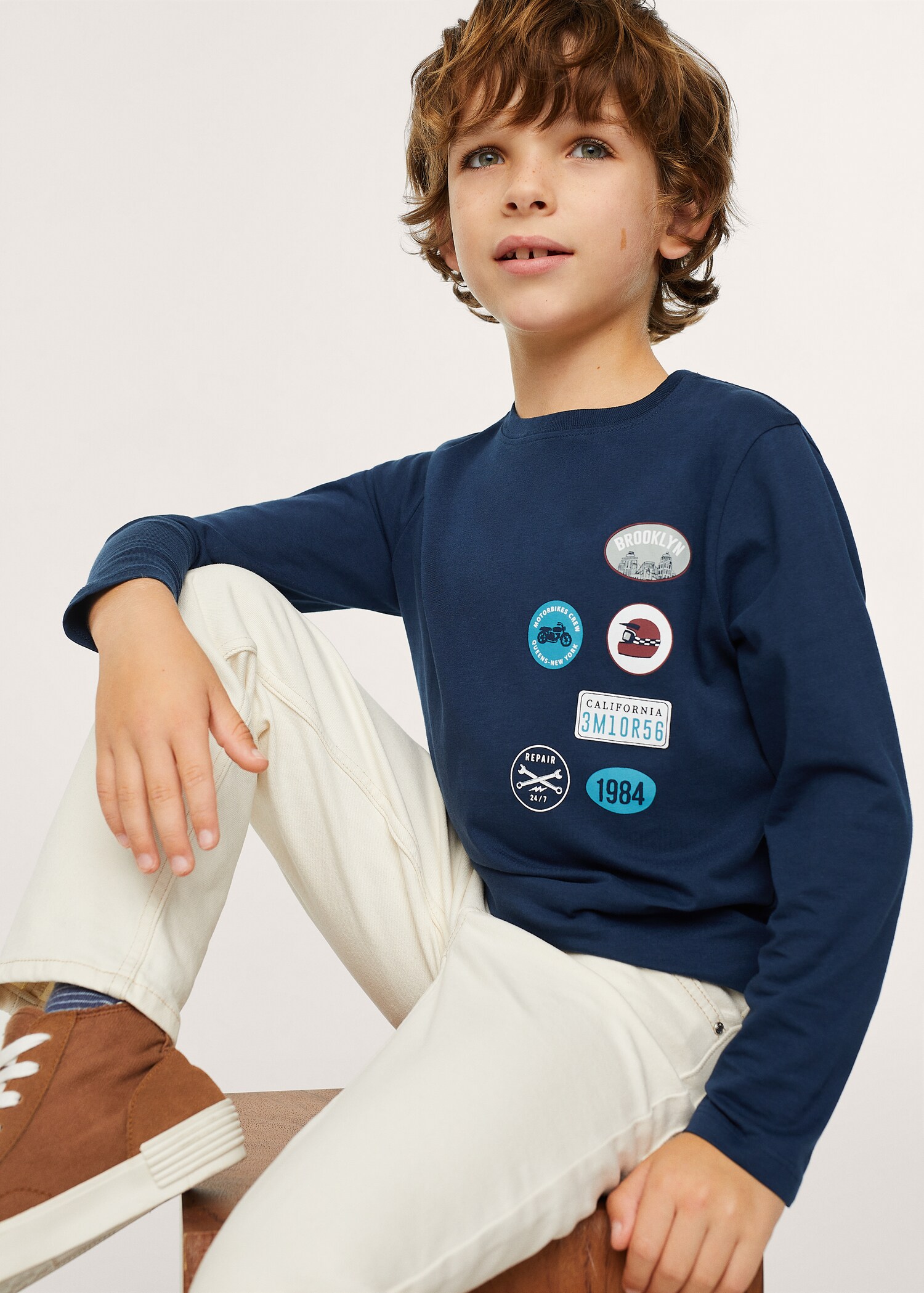 Camiseta manga larga estampada - Plano medio