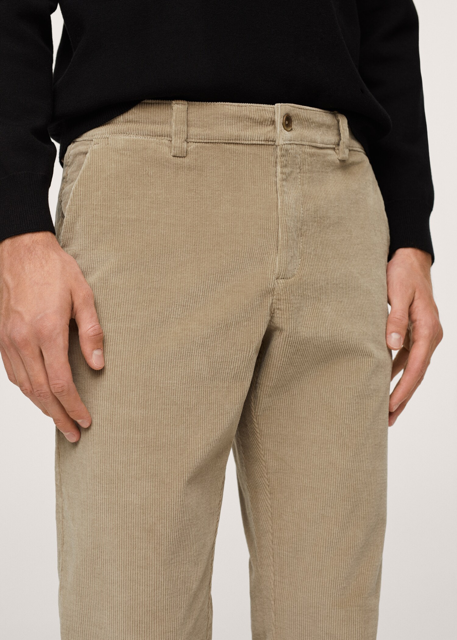 Tapered cropped corduroy trousers - Details of the article 1
