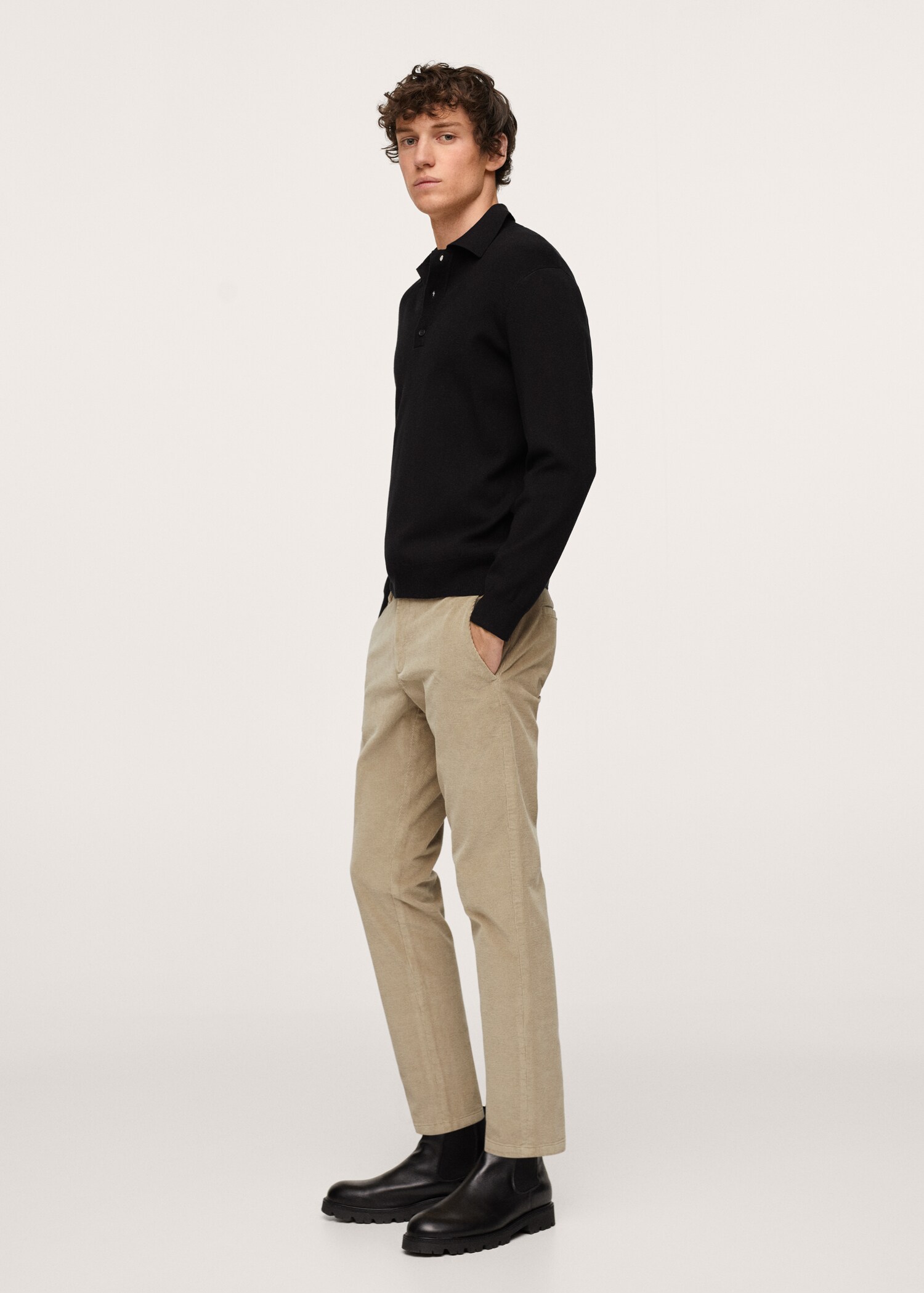 Tapered cropped corduroy trousers - Details of the article 2