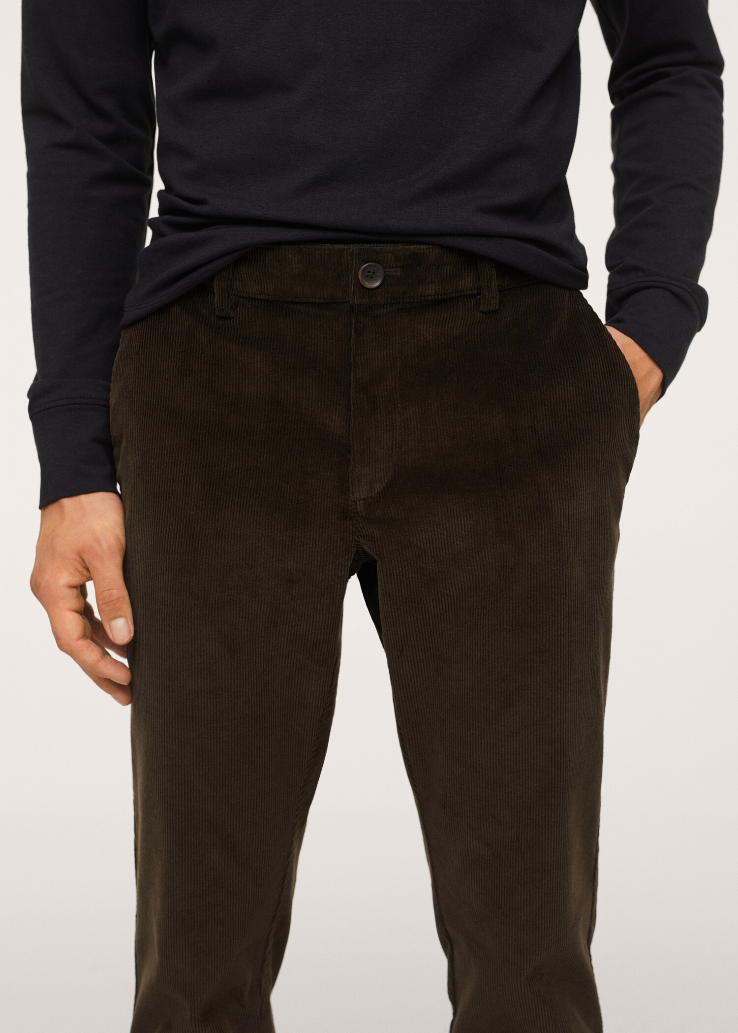 Tapered cropped corduroy trousers - Details of the article 1