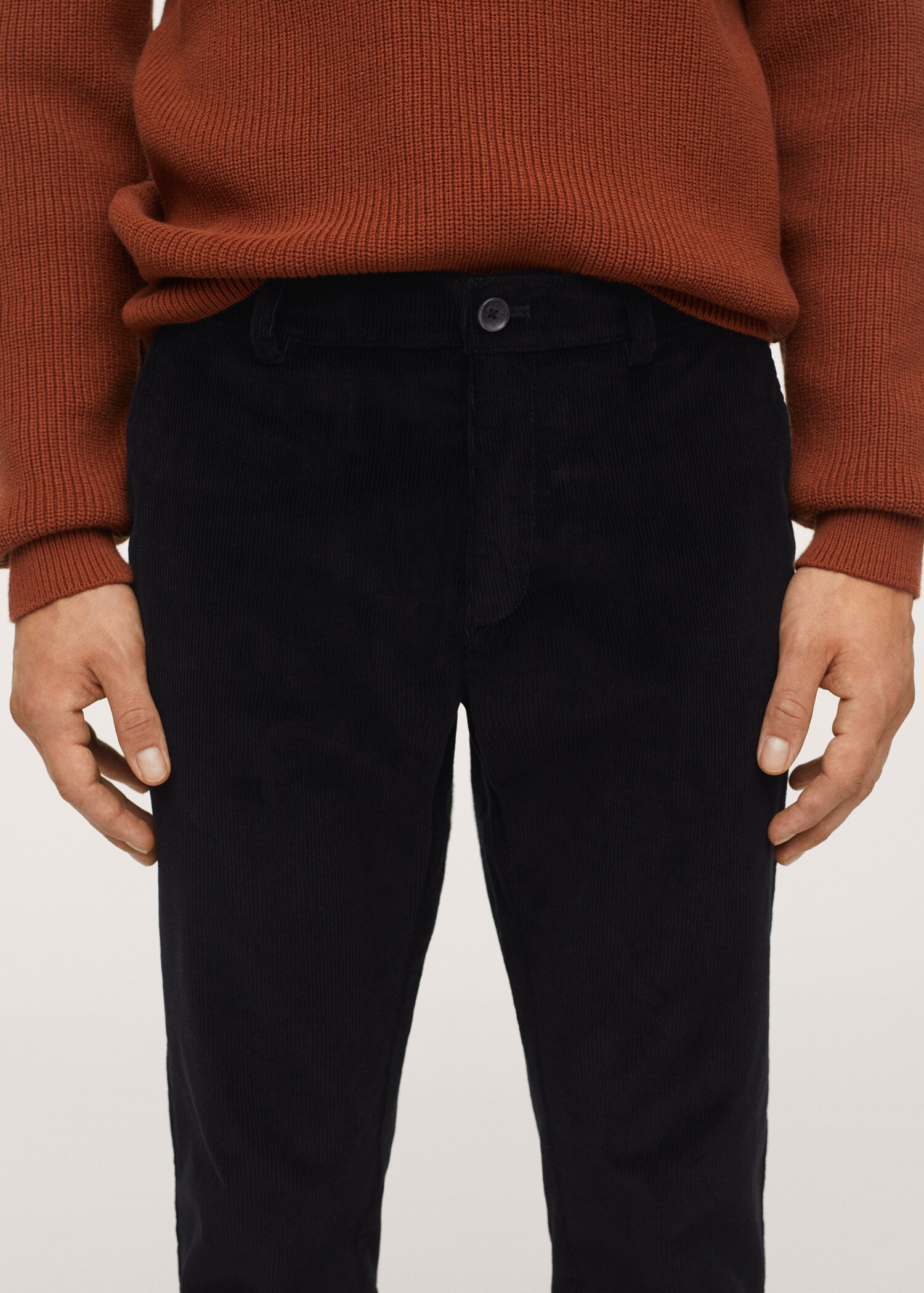 Tapered cropped corduroy trousers - Details of the article 1