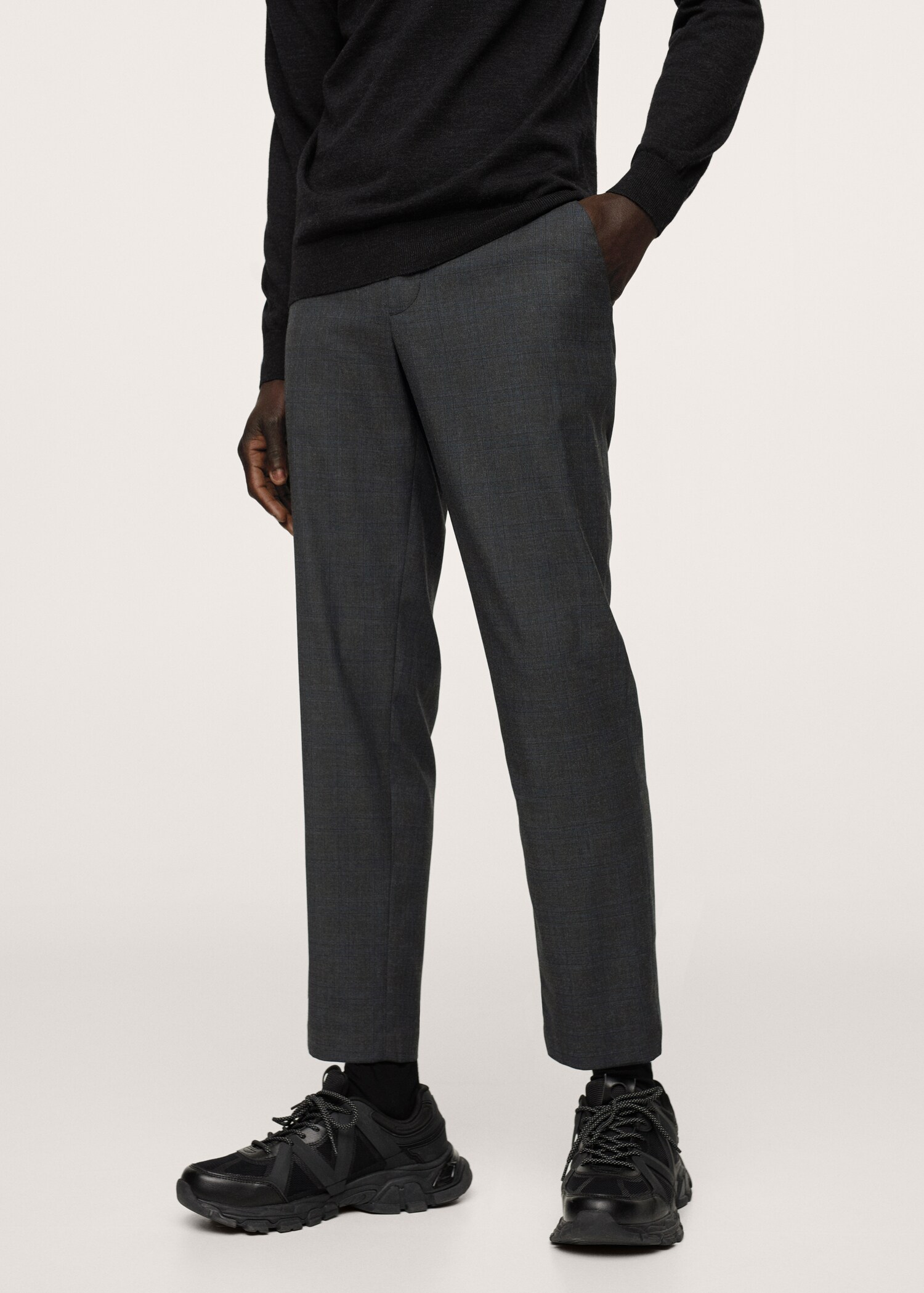 Strečové kalhoty tapered fit - Náhled ve středové rovině
