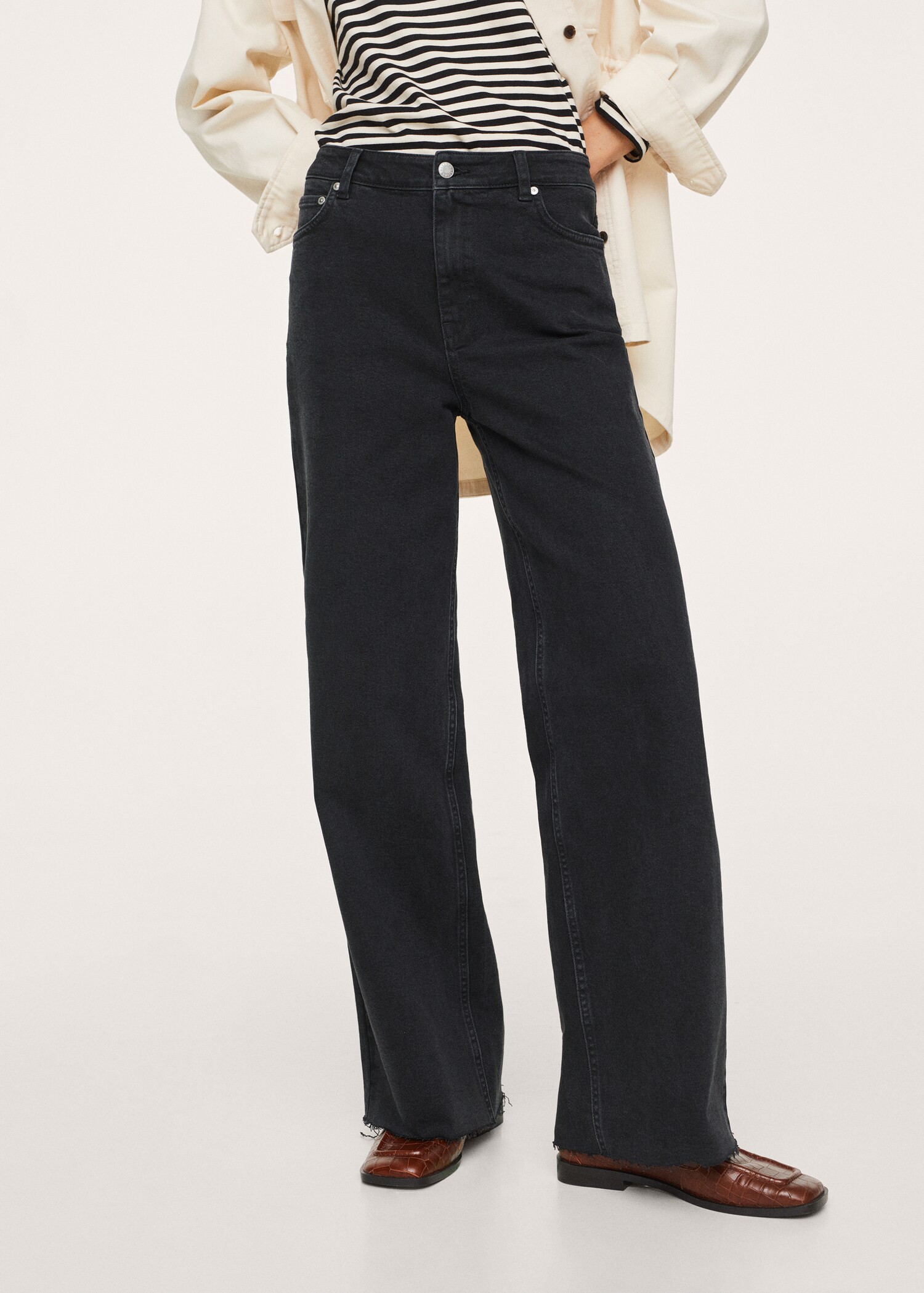 Jeans wideleg tiro alto - Plano medio
