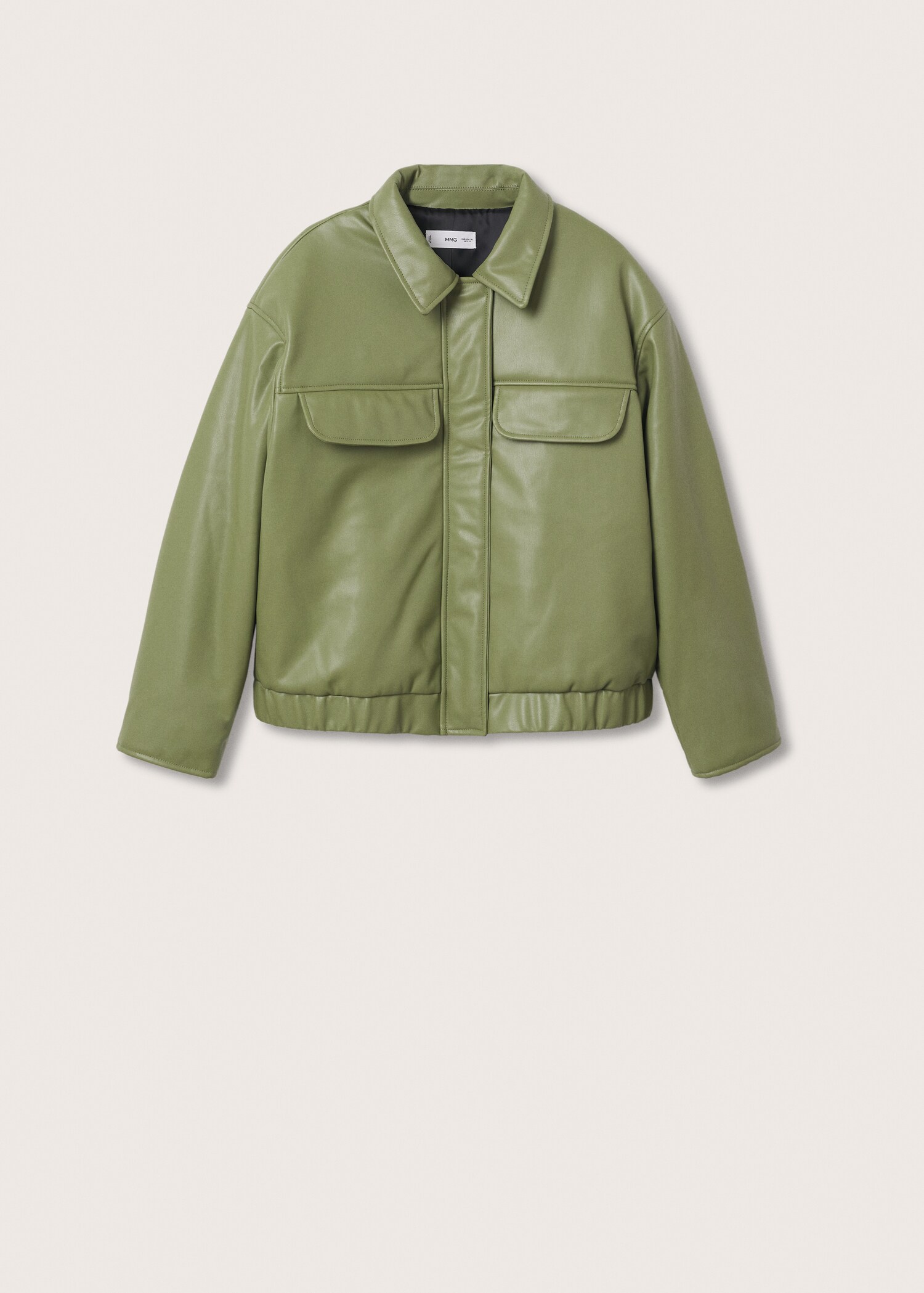 Leather-effect jacket with pockets - Article without model