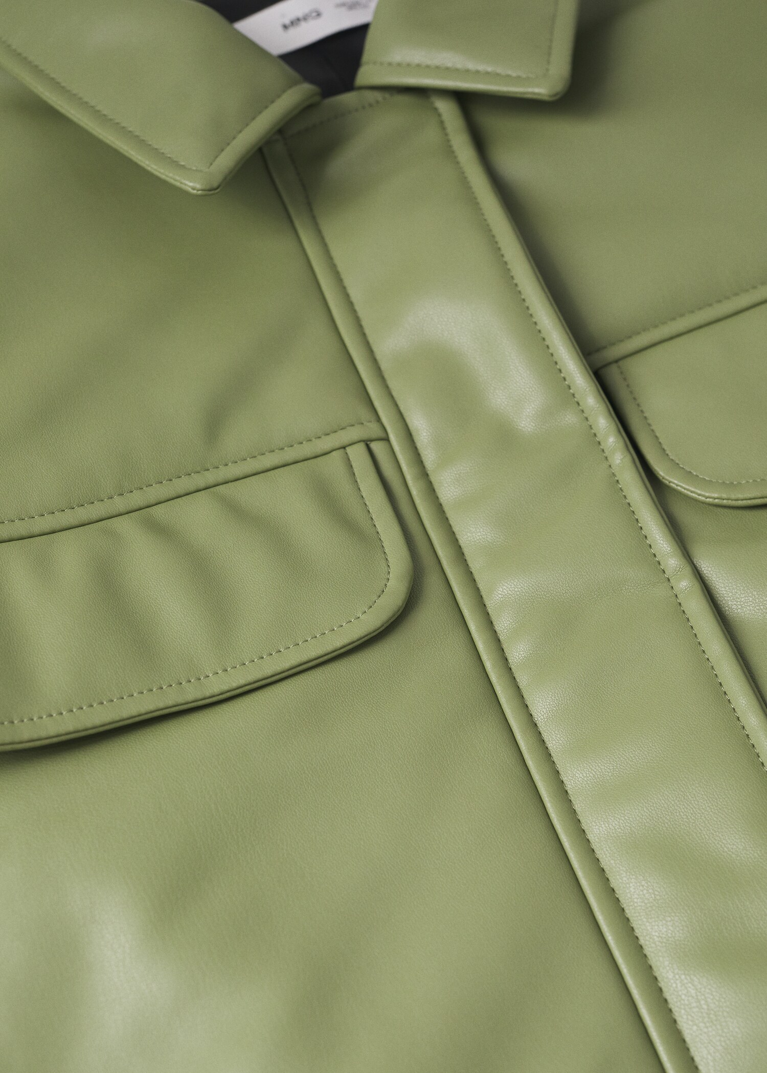 Leather-effect jacket with pockets - Details of the article 8