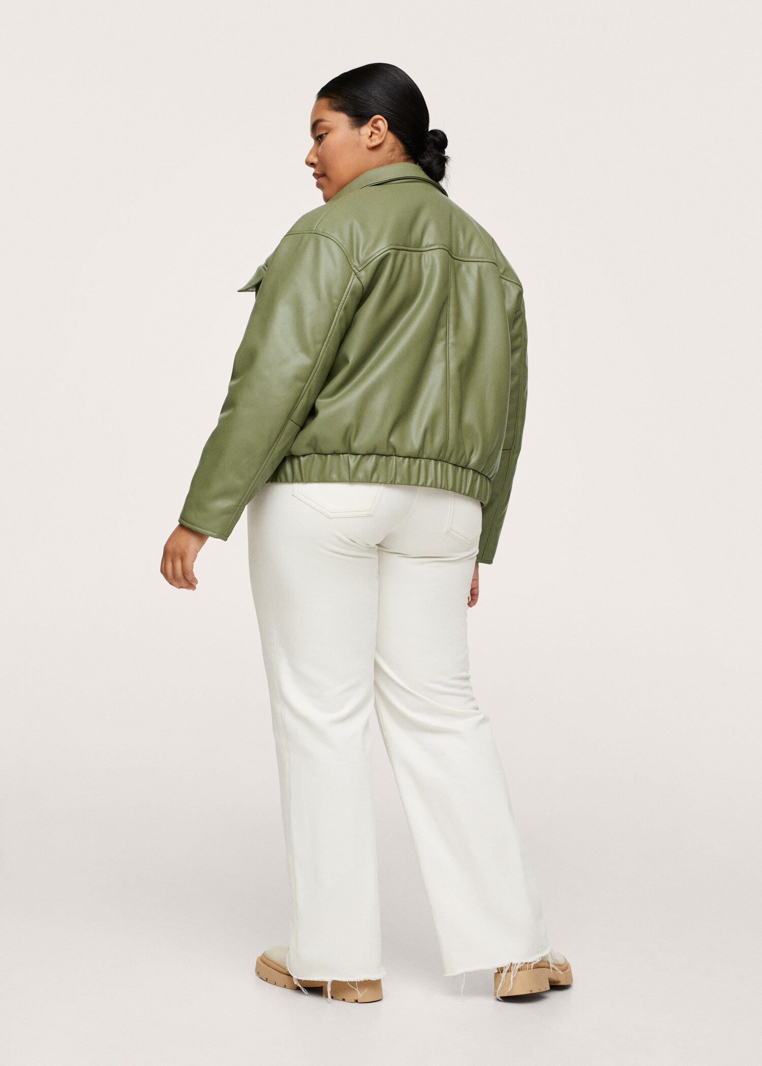 Leather-effect jacket with pockets - Reverse of the article
