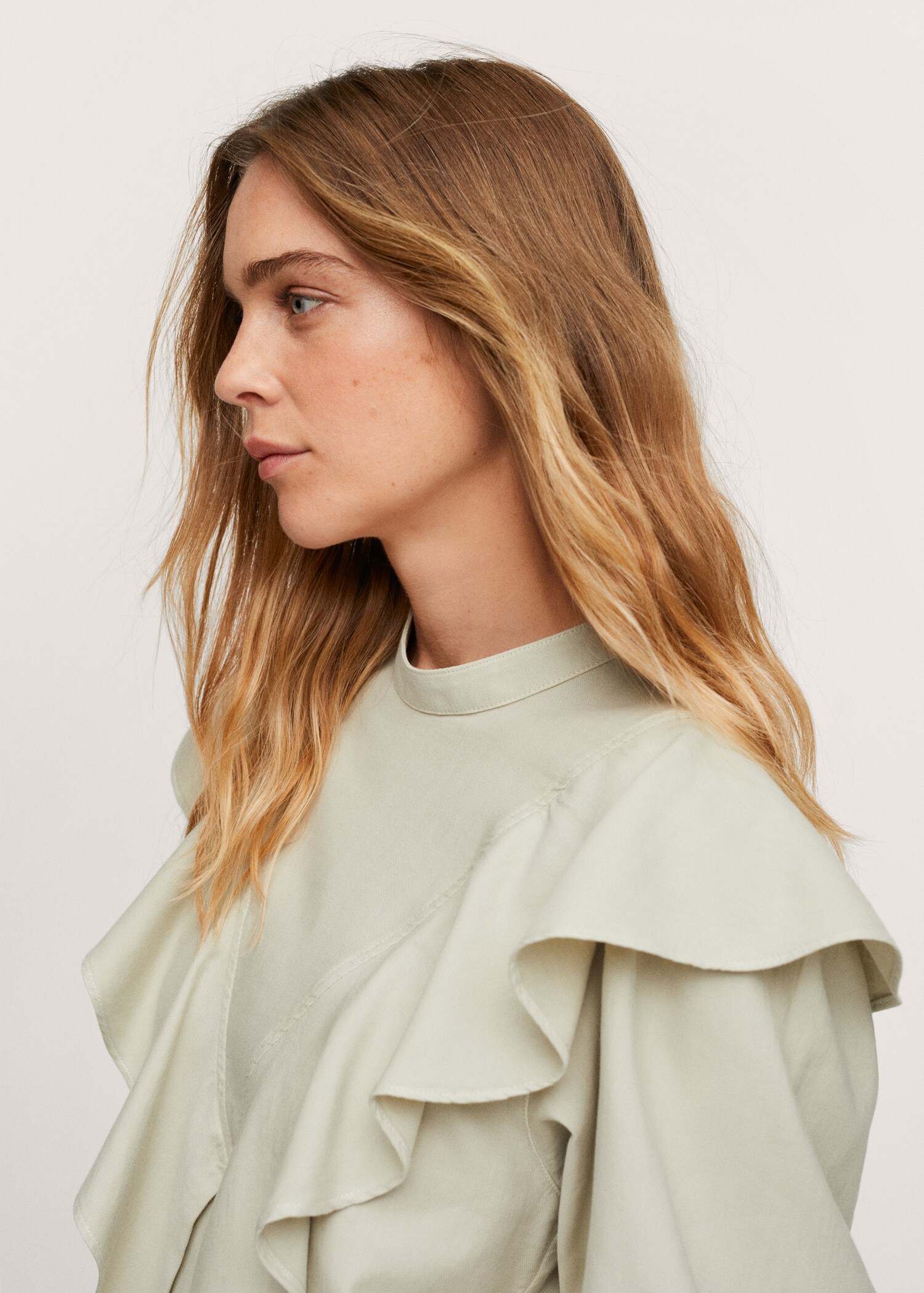Ruffle cotton blouse - Details of the article 1