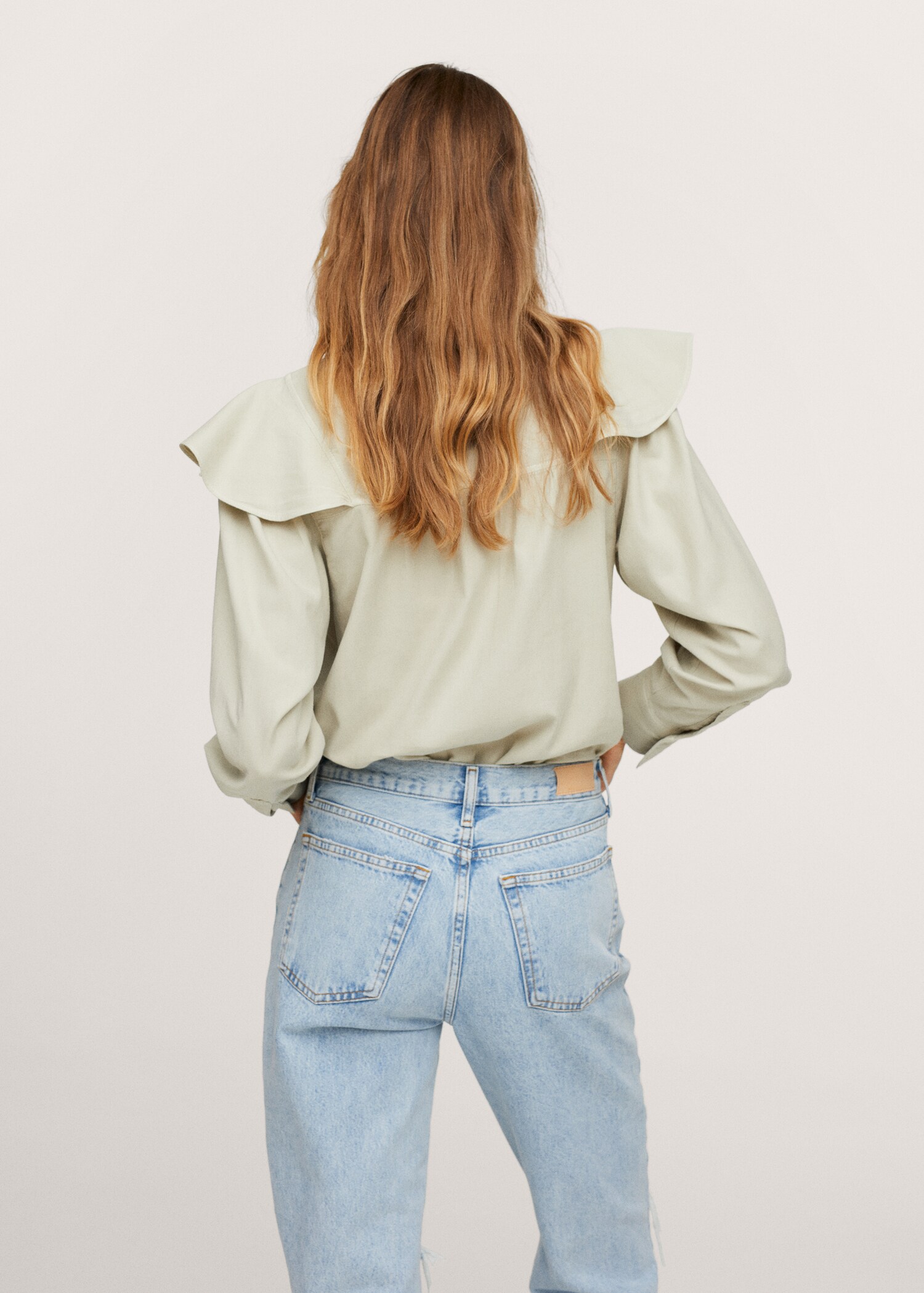 Ruffle cotton blouse - Reverse of the article