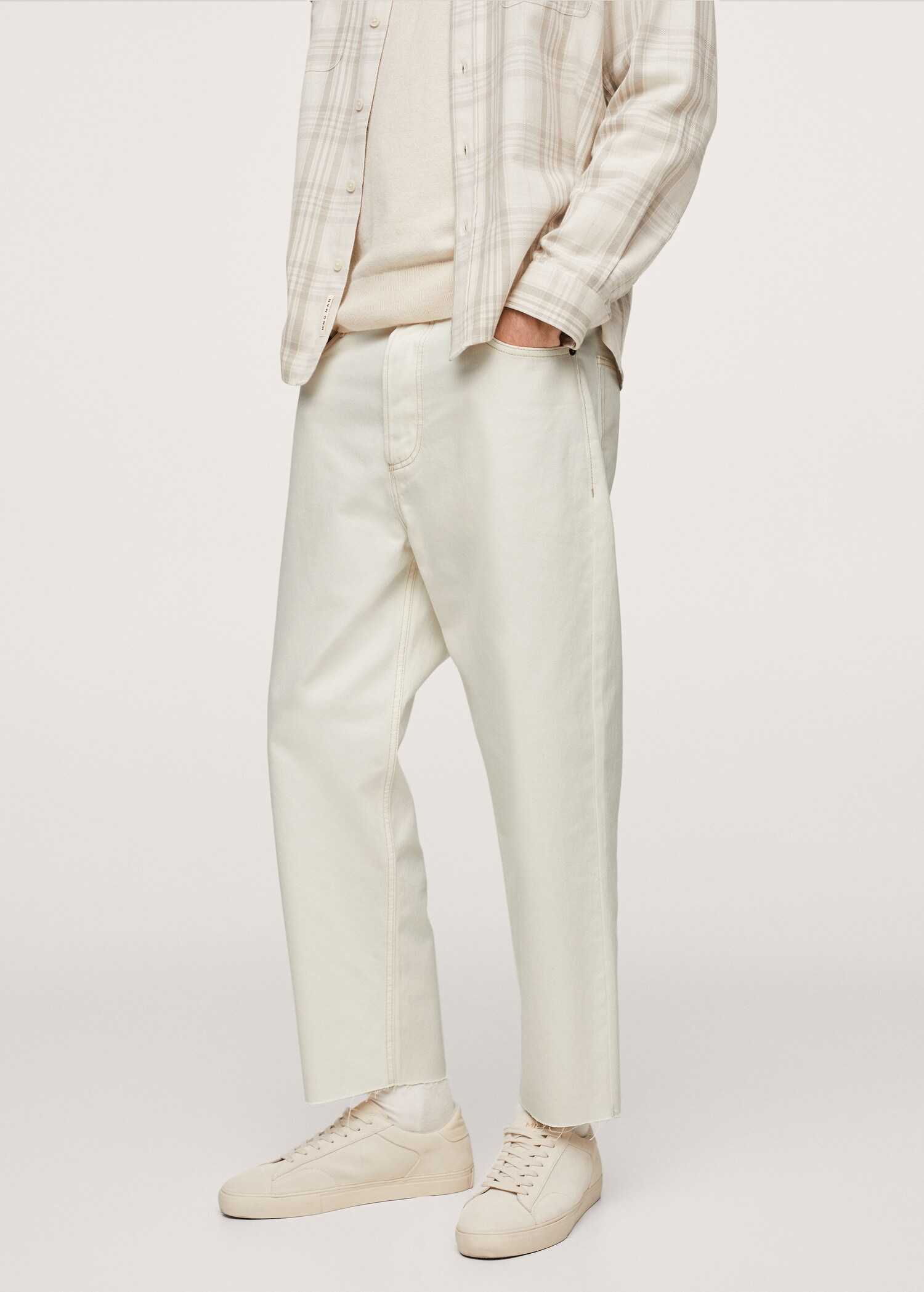 Džíny tapered loose fit cropped  - Náhled ve středové rovině