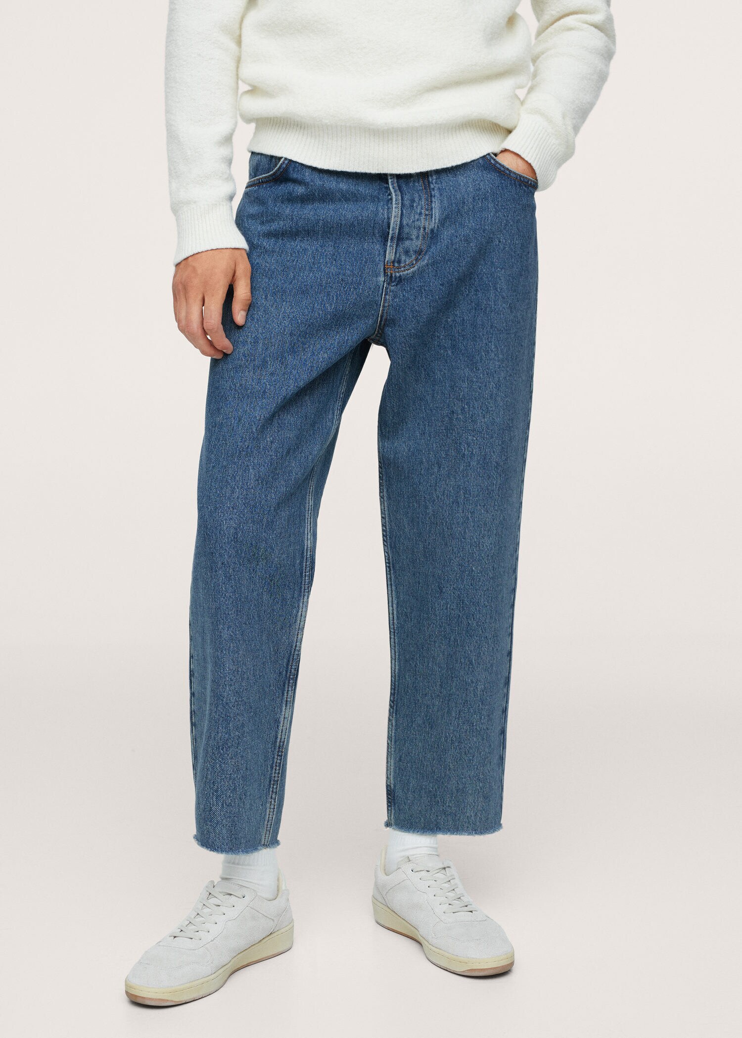Džíny tapered loose fit cropped  - Náhled ve středové rovině