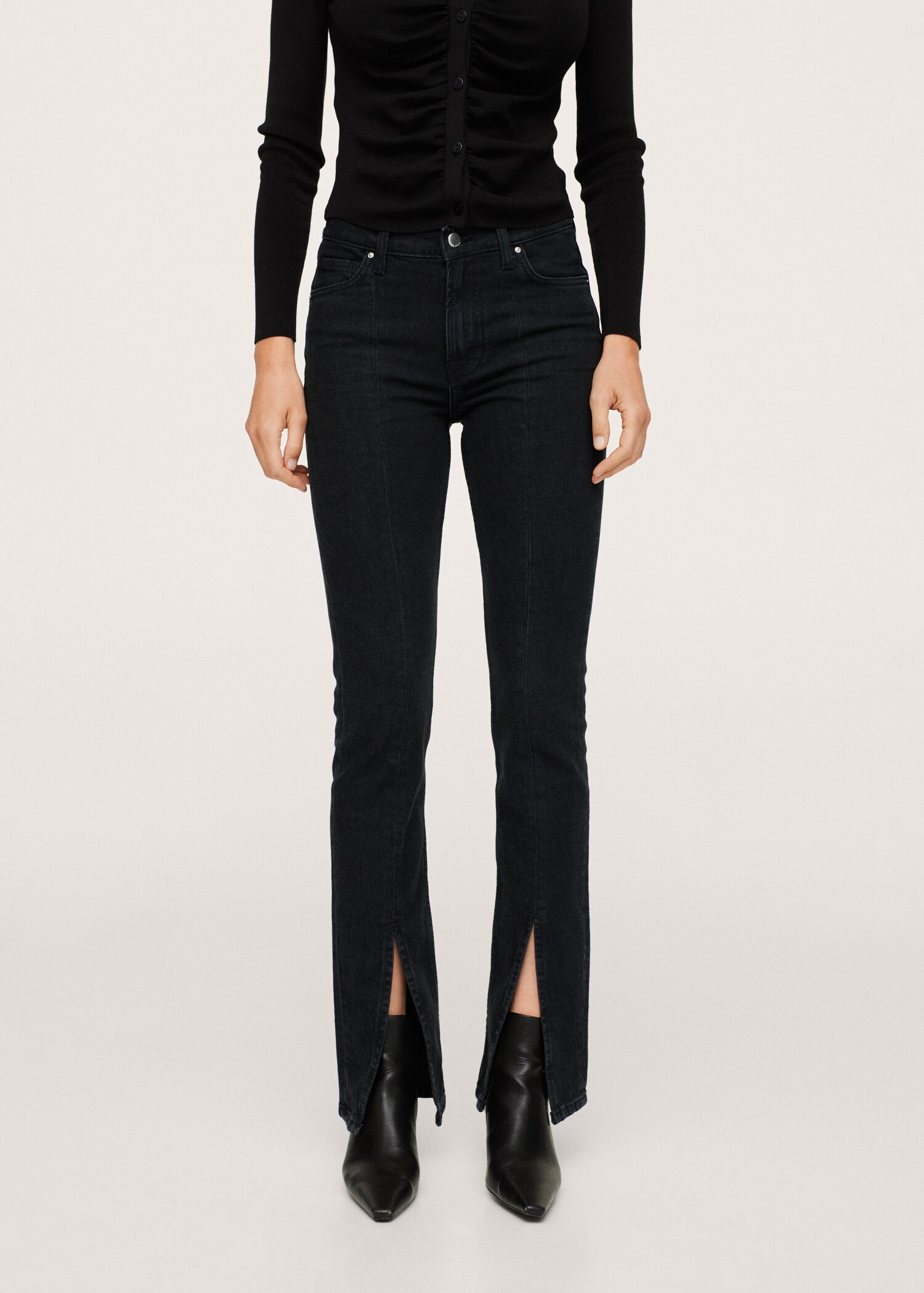Jeans flare abertura - Plano medio