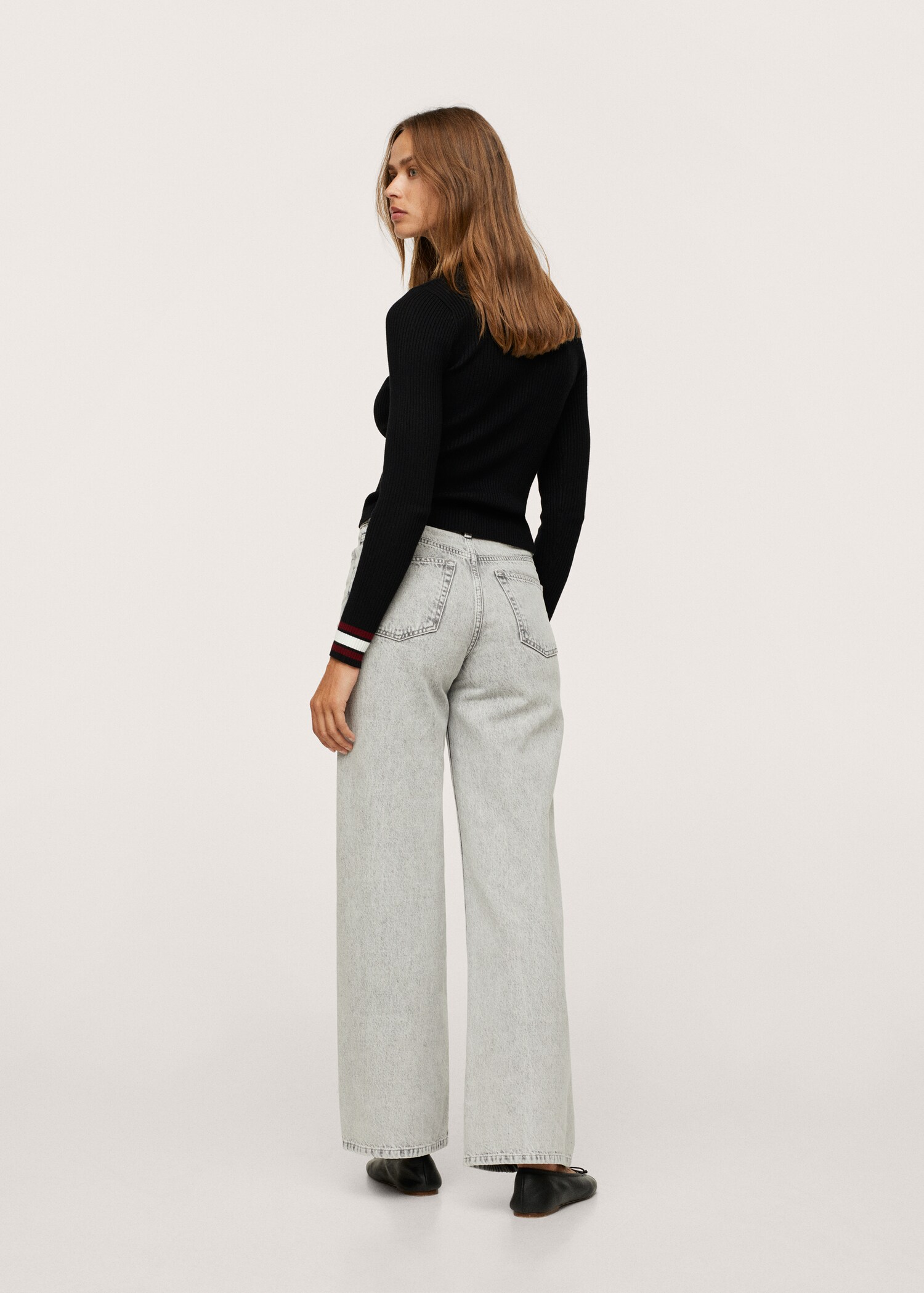 Jeans Wideleg tiro alto costuras - Reverso del artículo