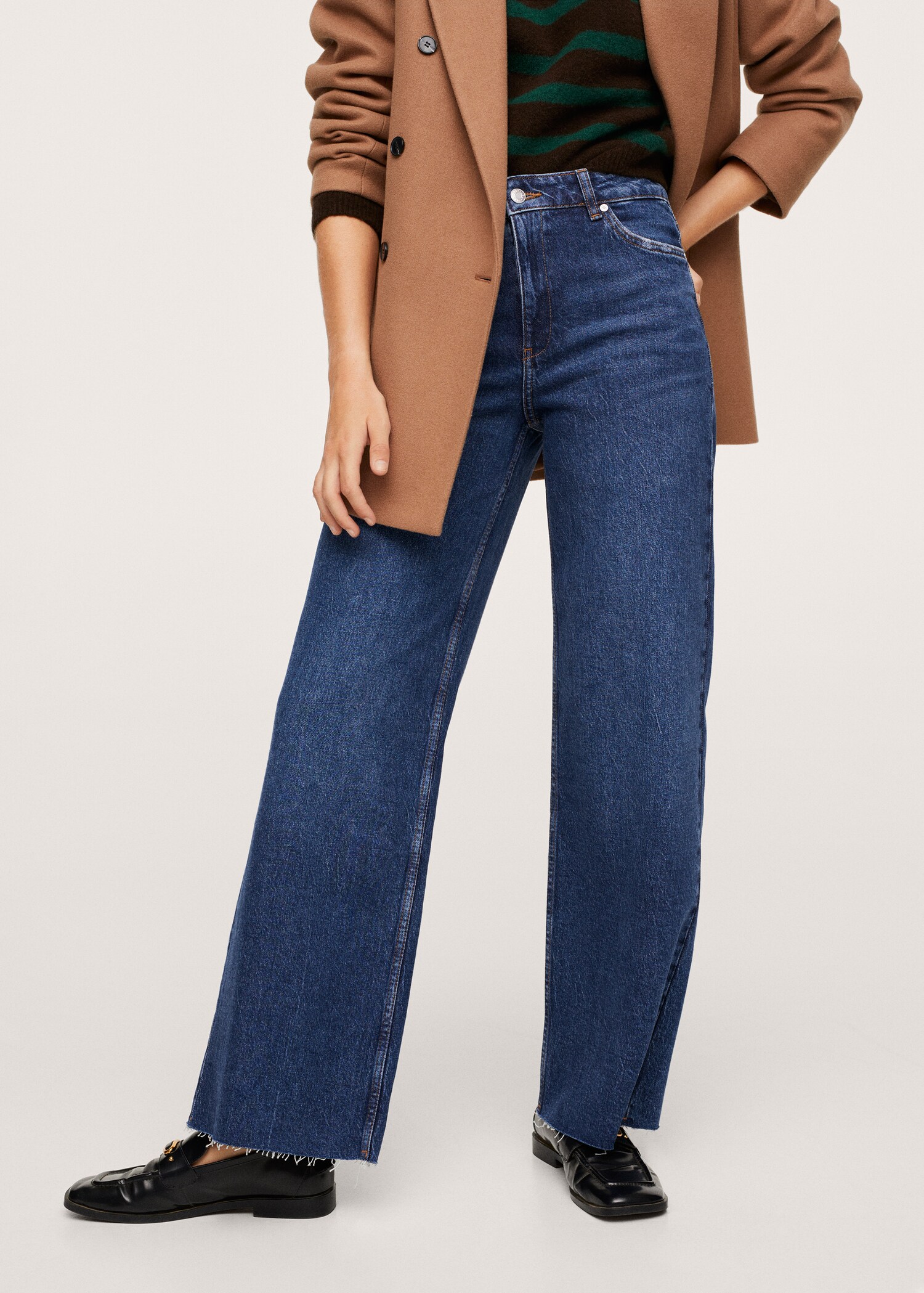 Jeans wideleg tiro alto - Plano medio