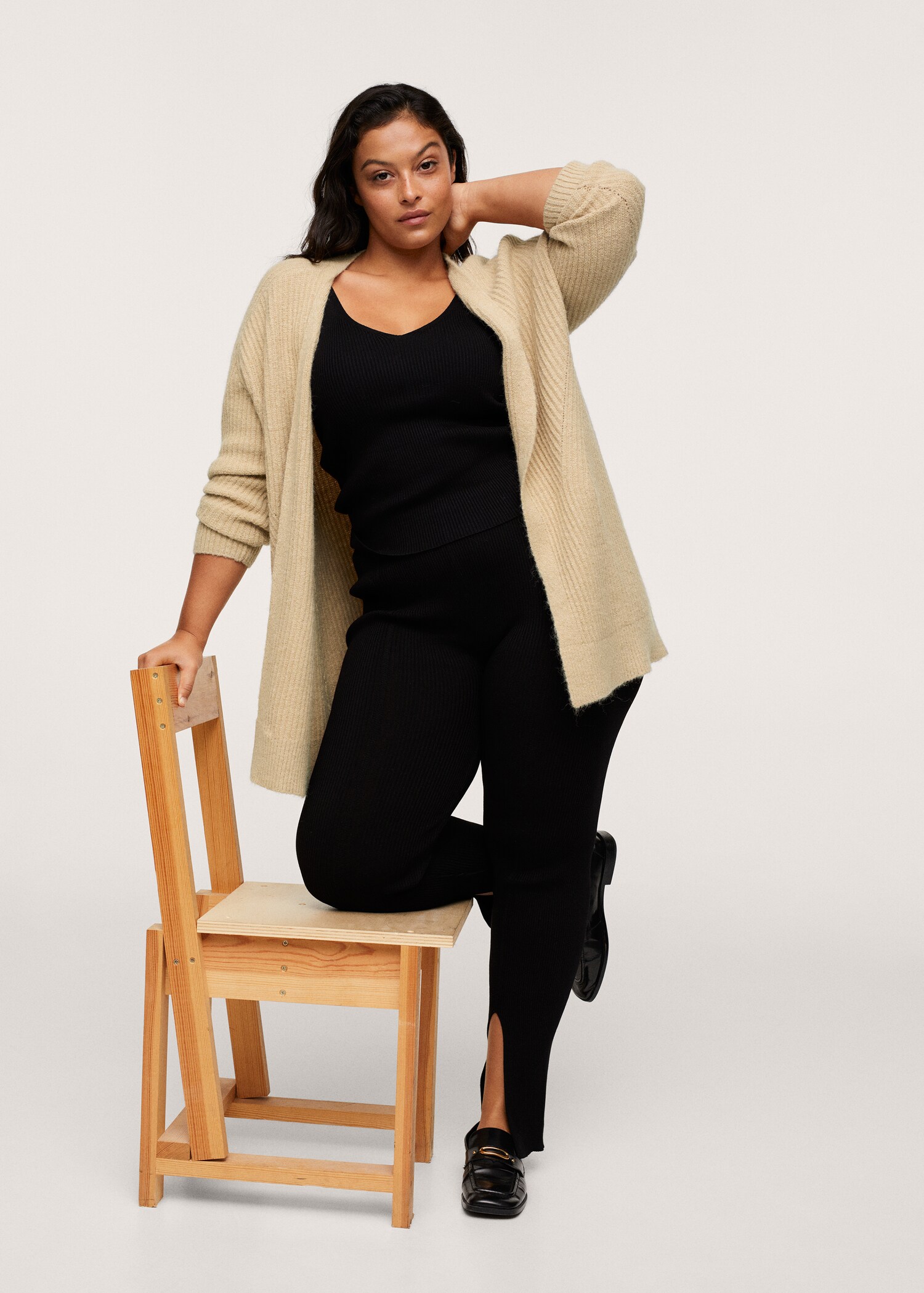 Ribbed knit cardigan - Details of the article 2