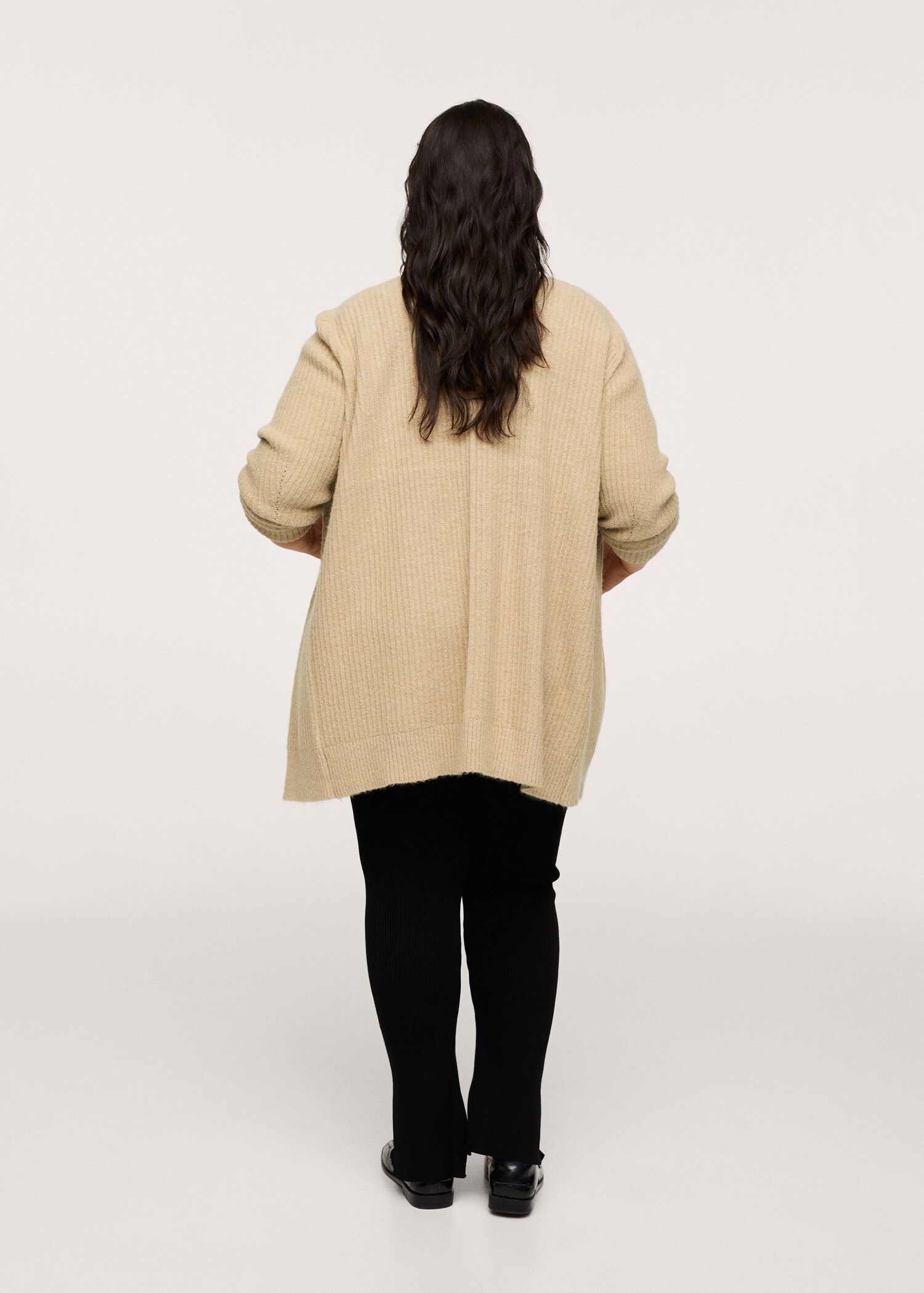 Ribbed knit cardigan - Reverse of the article