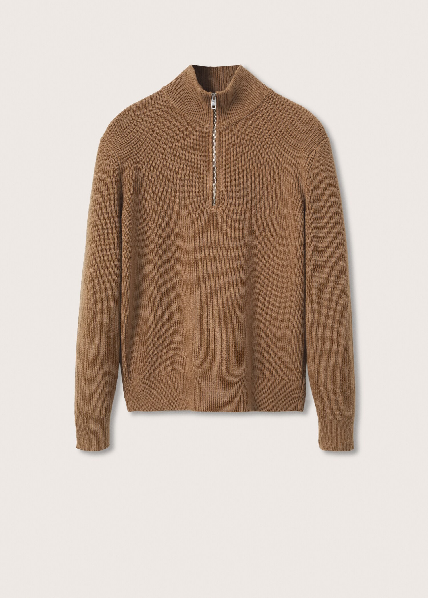 Vlněný svetr s límcem na zip - Zboží bez modelu