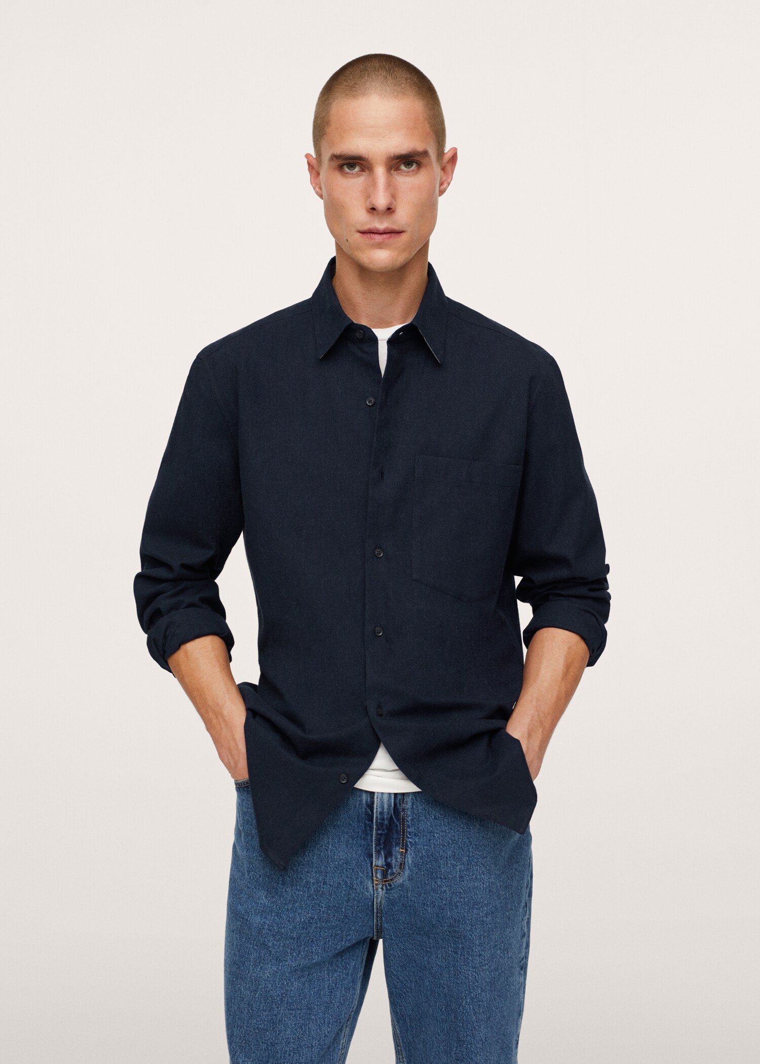 Camisa regular fit algodón - Plano medio