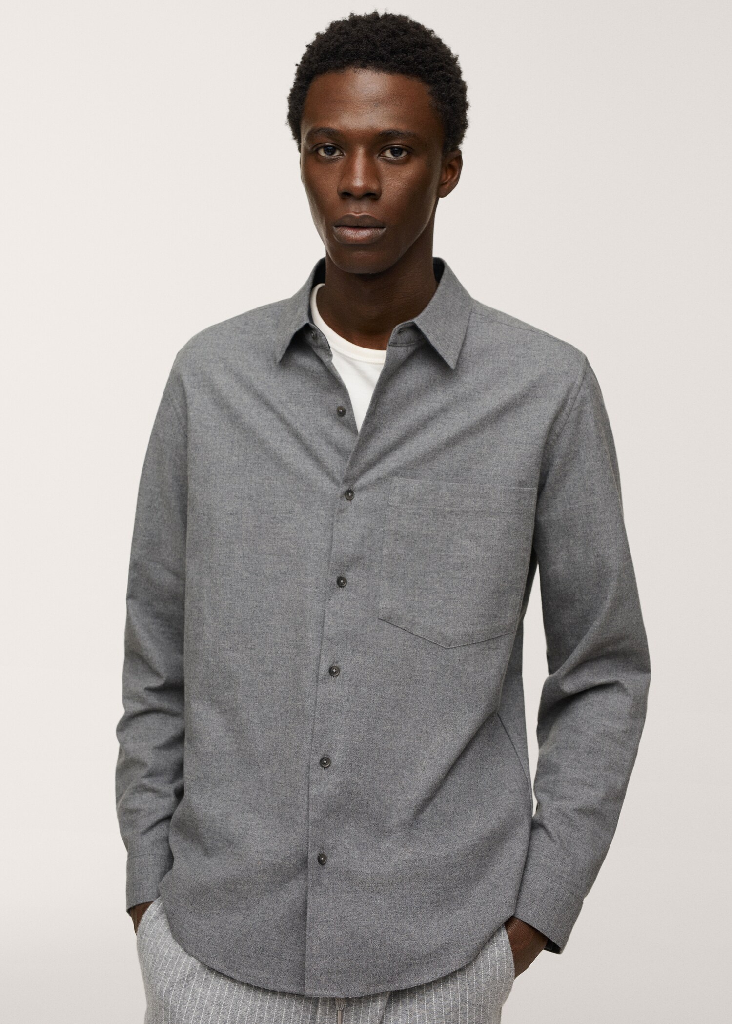 Camisa regular fit algodón - Plano medio