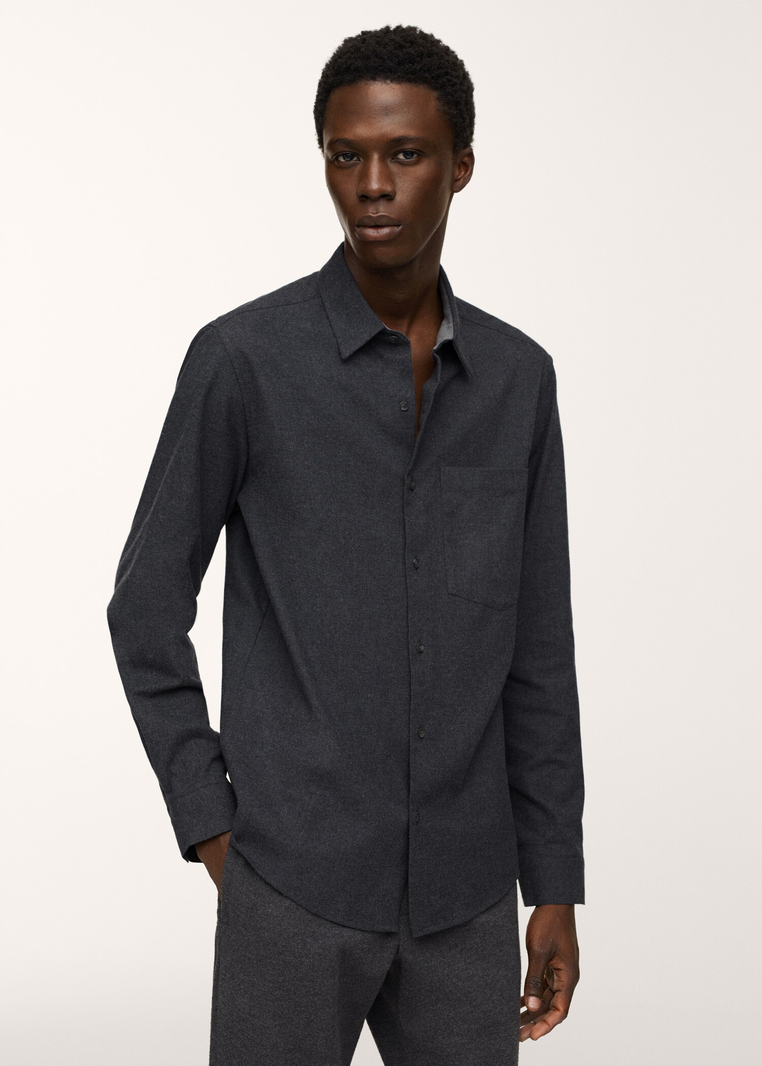 Camisa regular fit algodón - Plano medio
