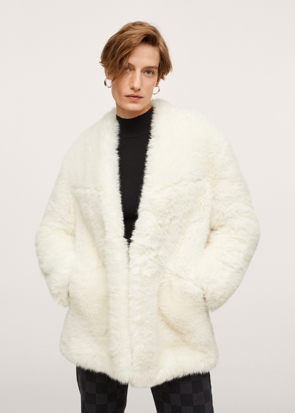 Oversize fauxfur coat