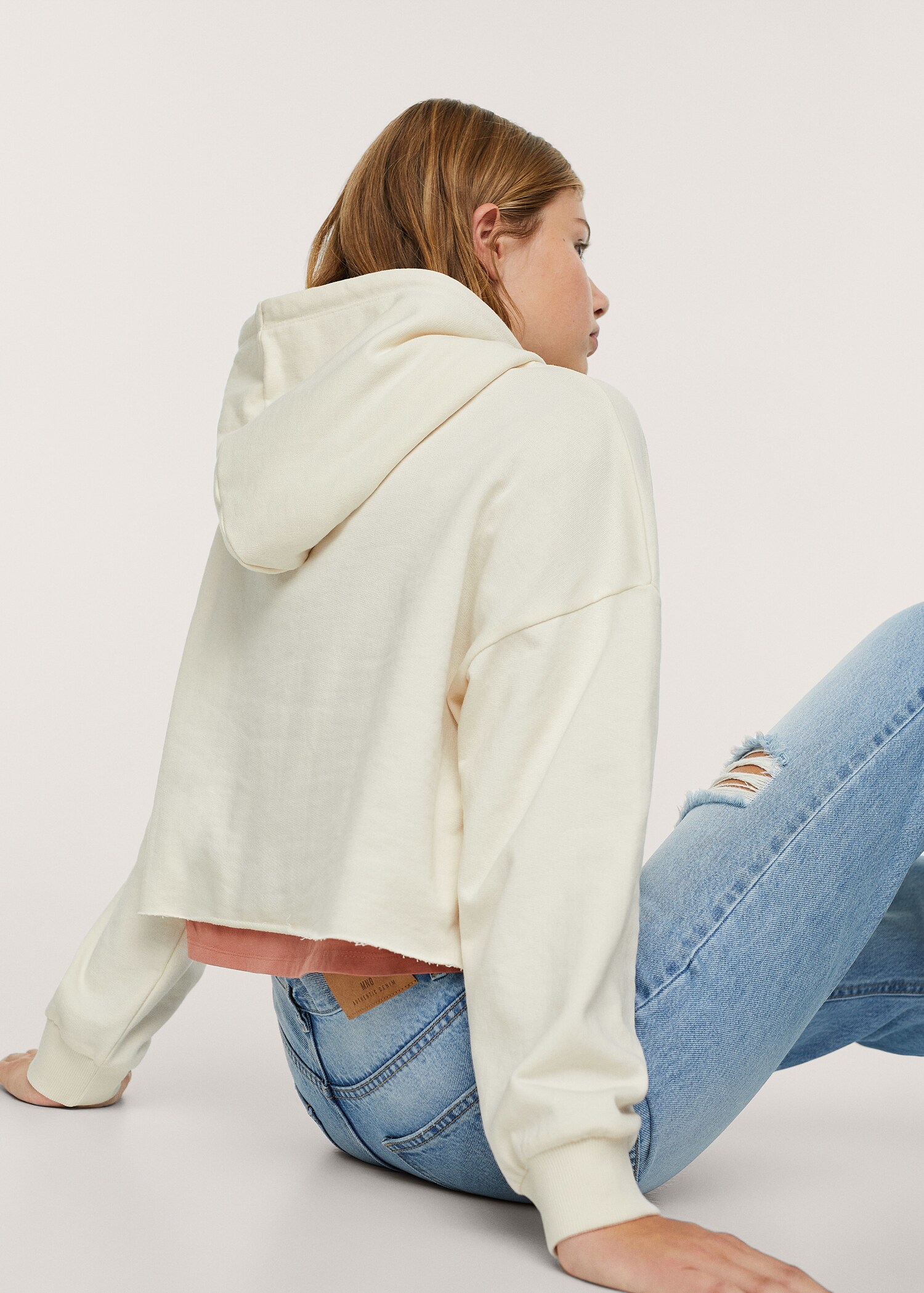 Sudadera capucha crop - Reverso del artículo