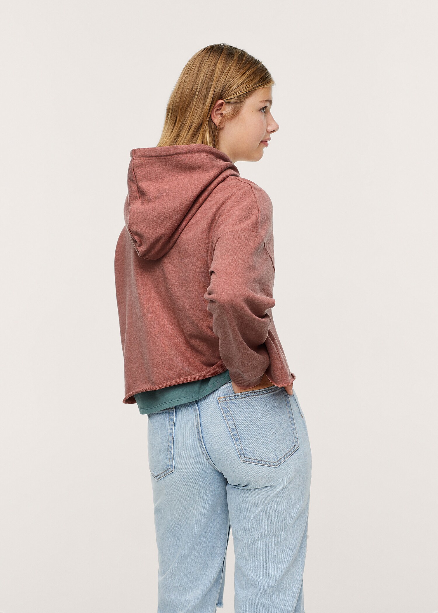 Sudadera capucha crop - Reverso del artículo