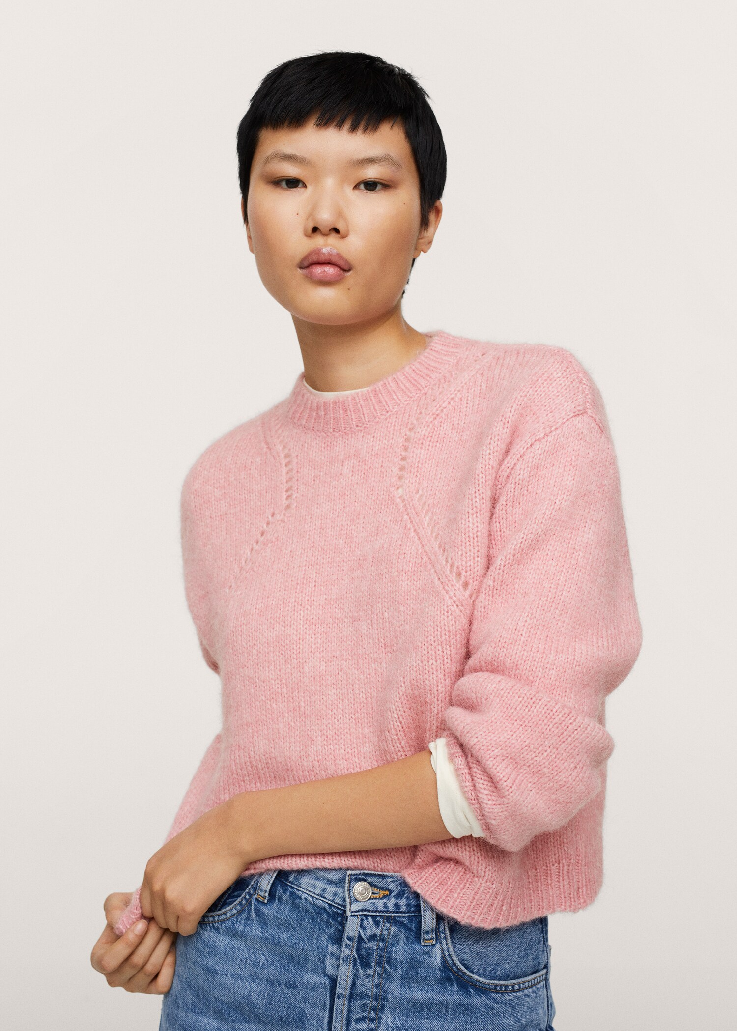 Knitted cropped sweater - Medium plane
