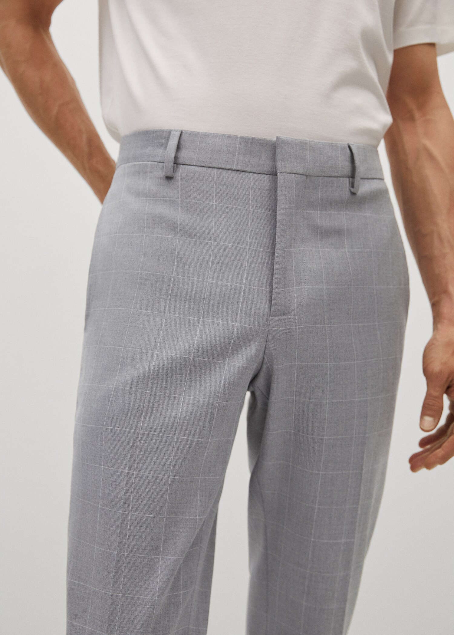Pantalón traje super slim fit cuadros - Detalle del artículo 1