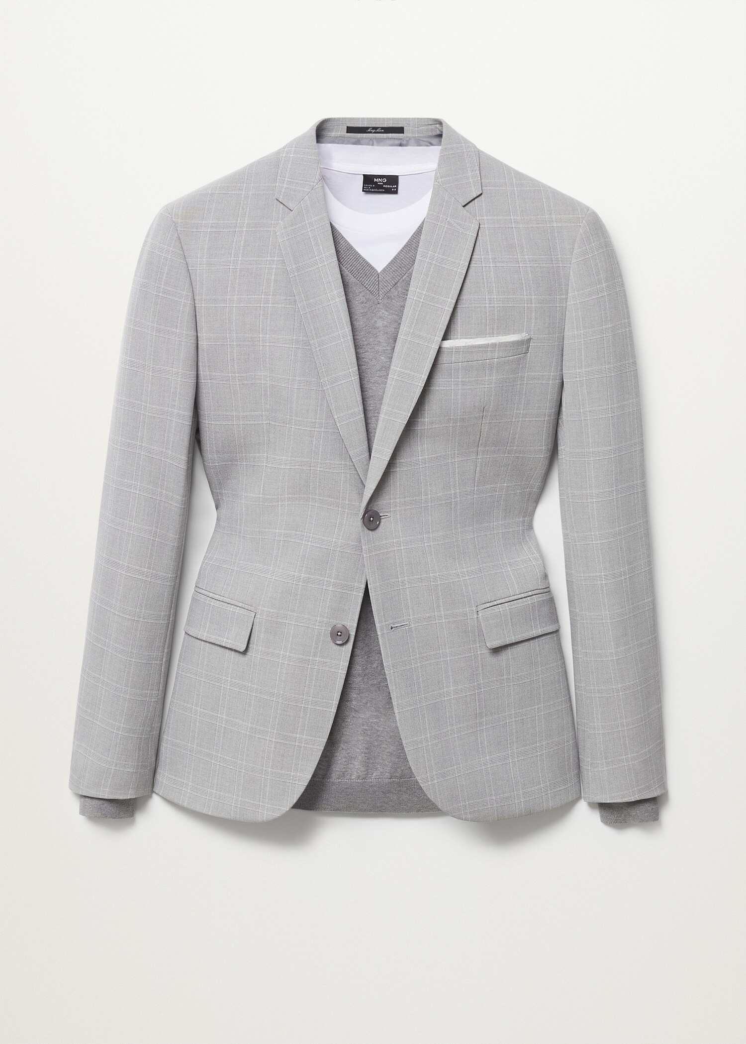 Super slim-fit Tailored check jacket - Article without model