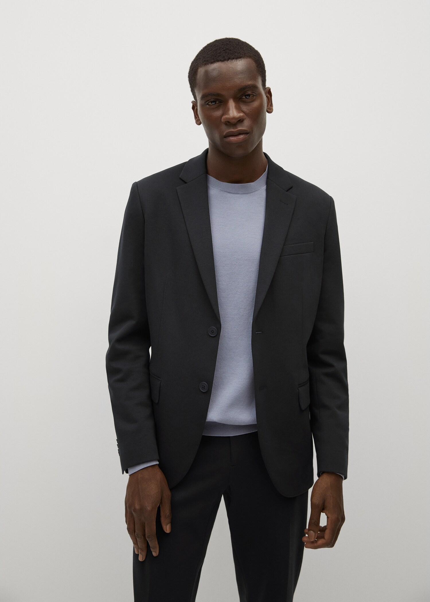 Slim-fit cotton suit jacket - Medium plane