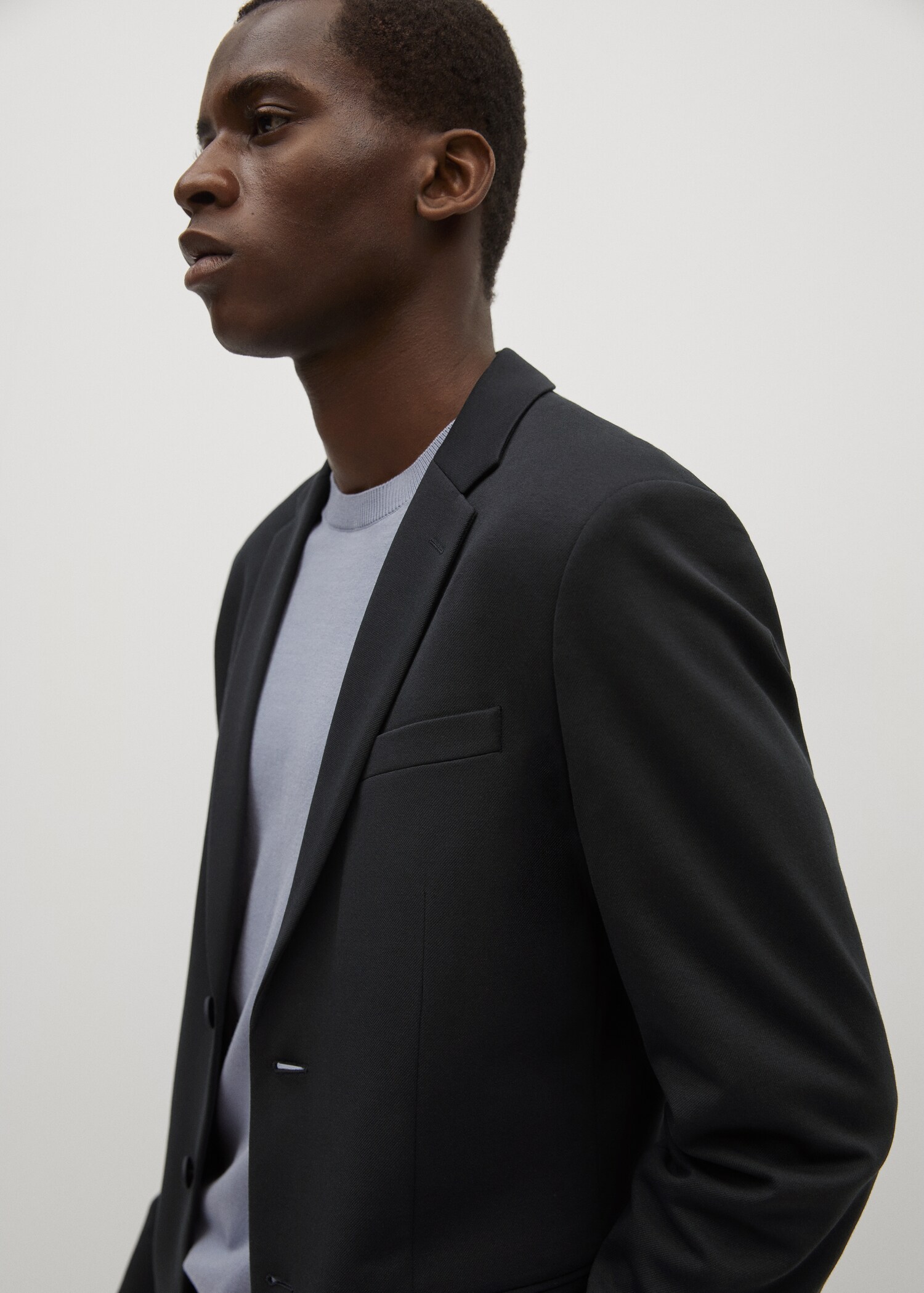 Slim-fit cotton suit jacket - Details of the article 3