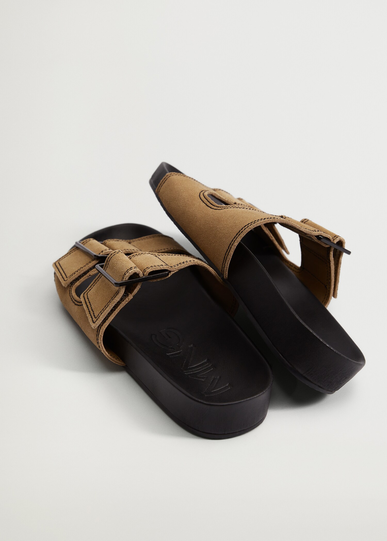 Leather straps sandals - Medium plane