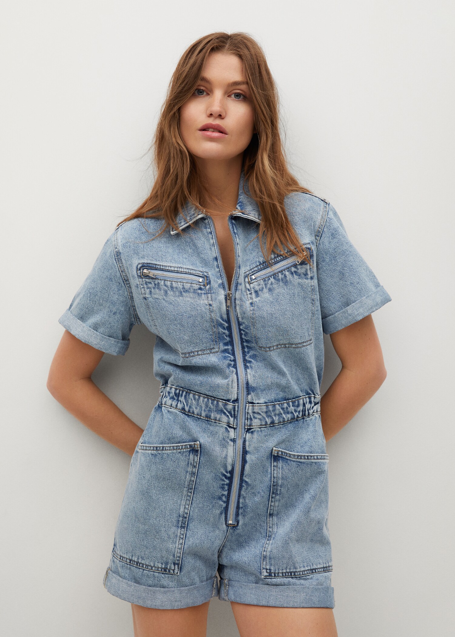 Zip denim jumpsuit - Medium plane