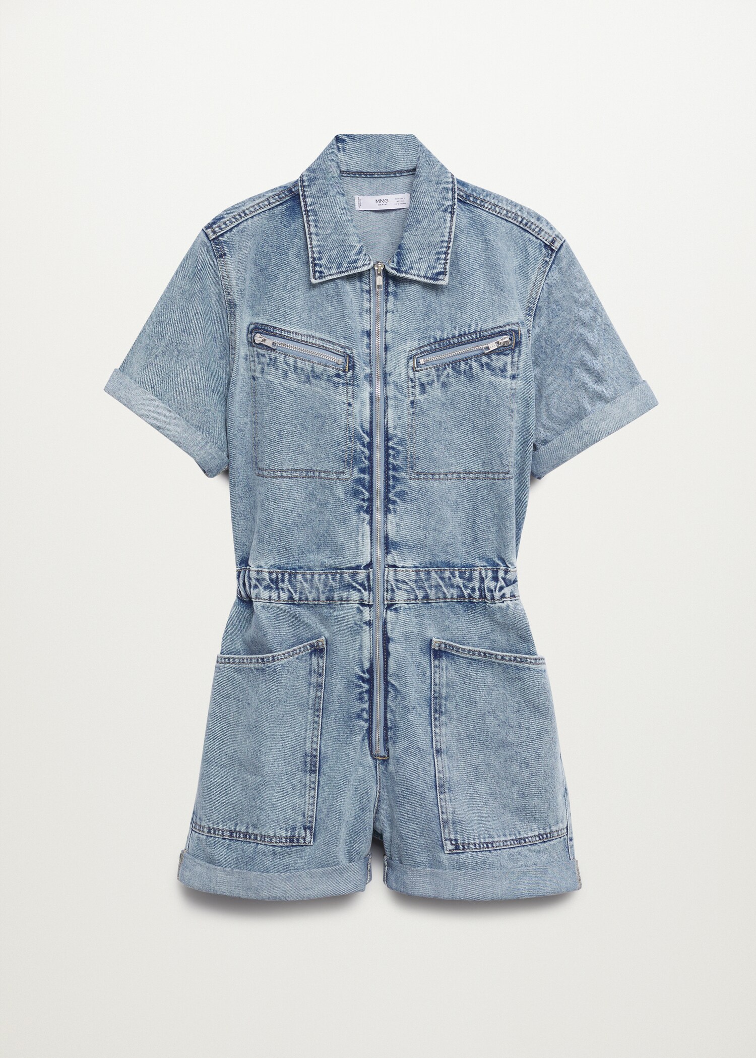 Zip denim jumpsuit - Article without model